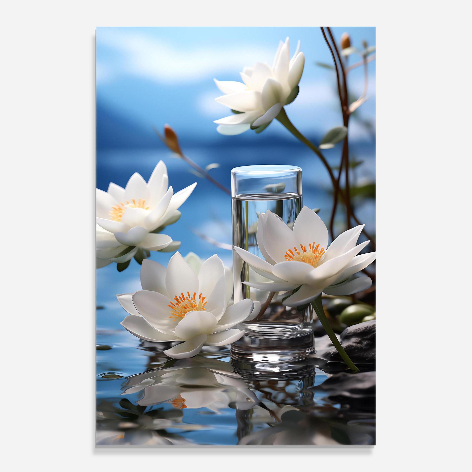 Стъклена картина Flower Water Glass mockup 0