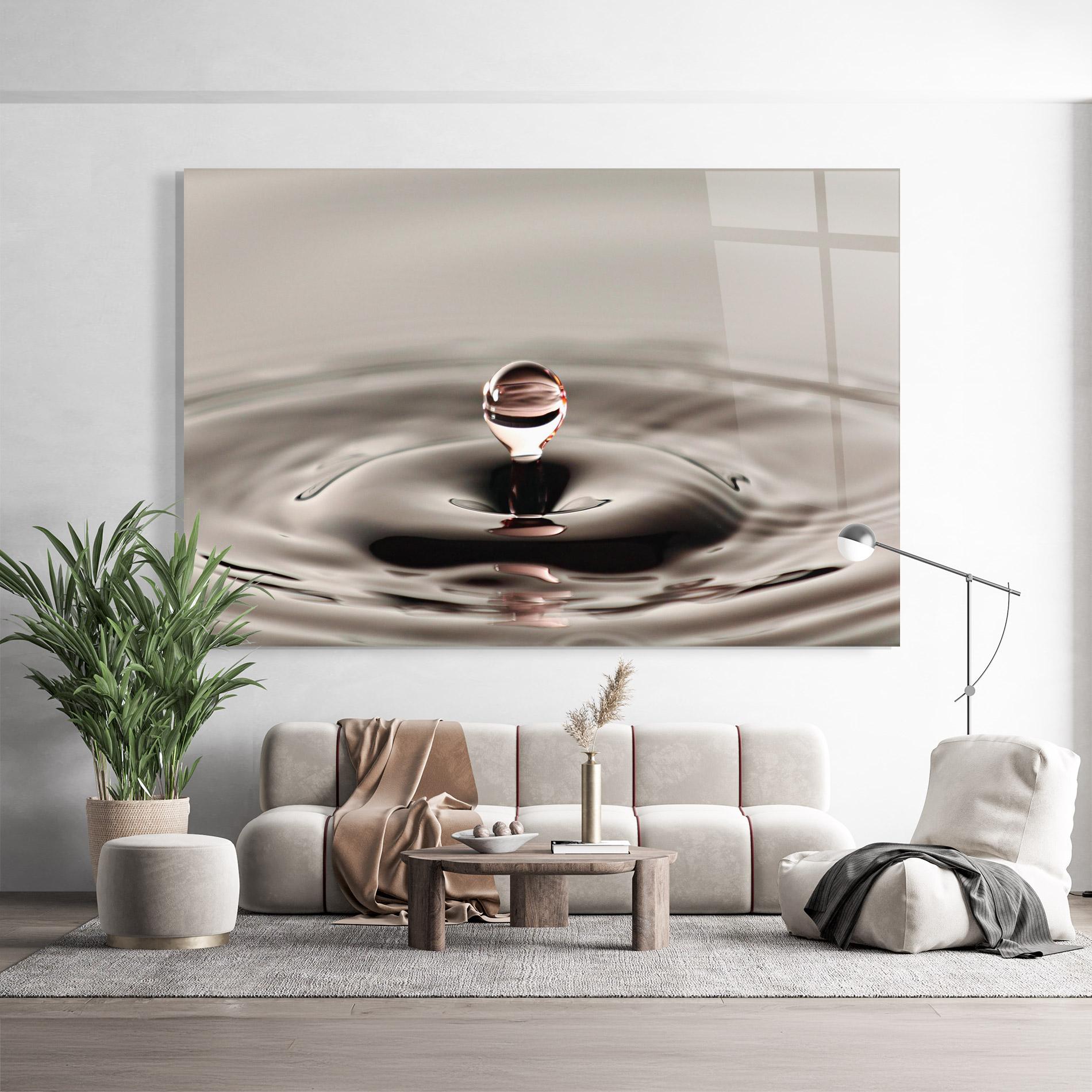 Стъклена картина Close Red Water Drop mockup 9
