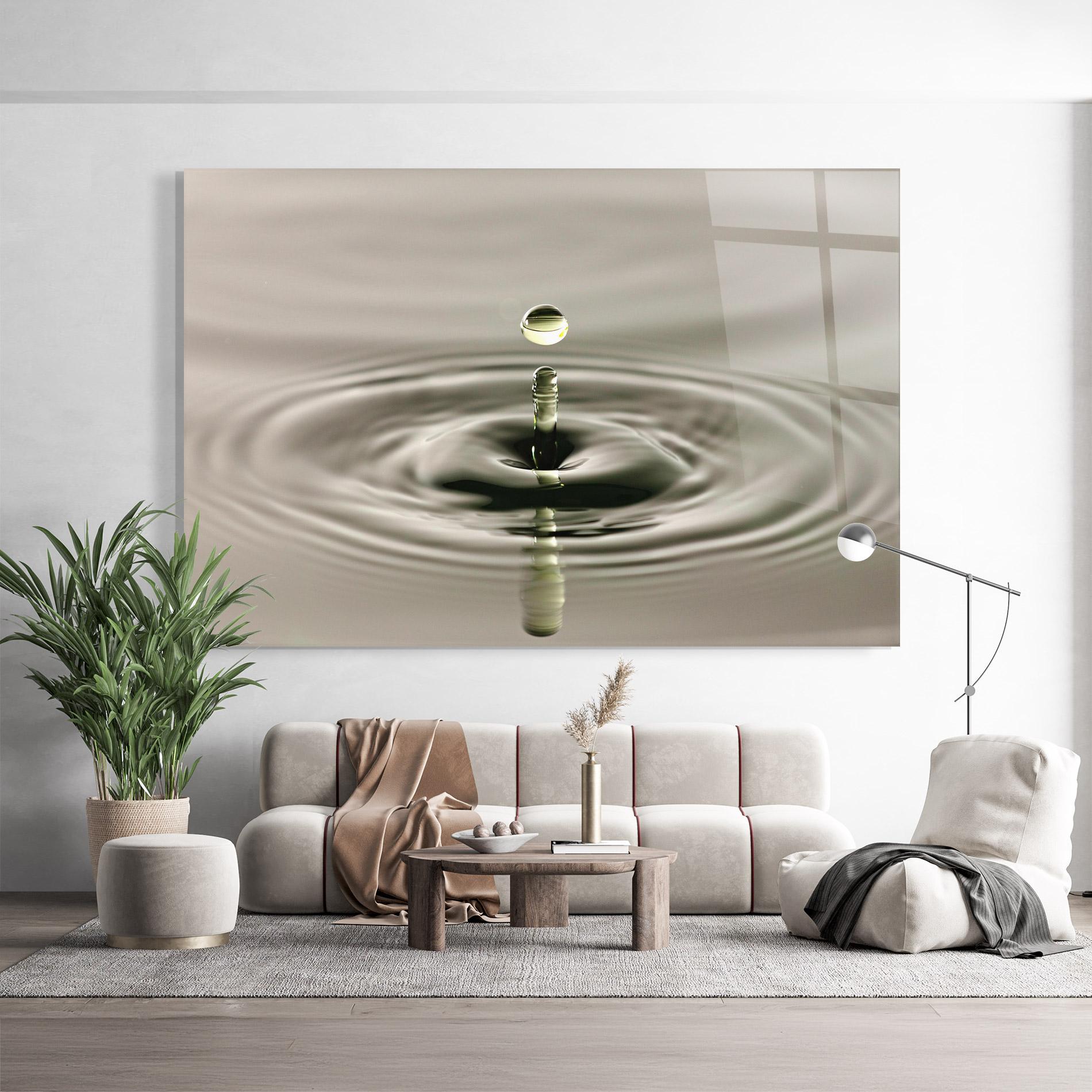 Стъклена картина Green Water Drop mockup 9