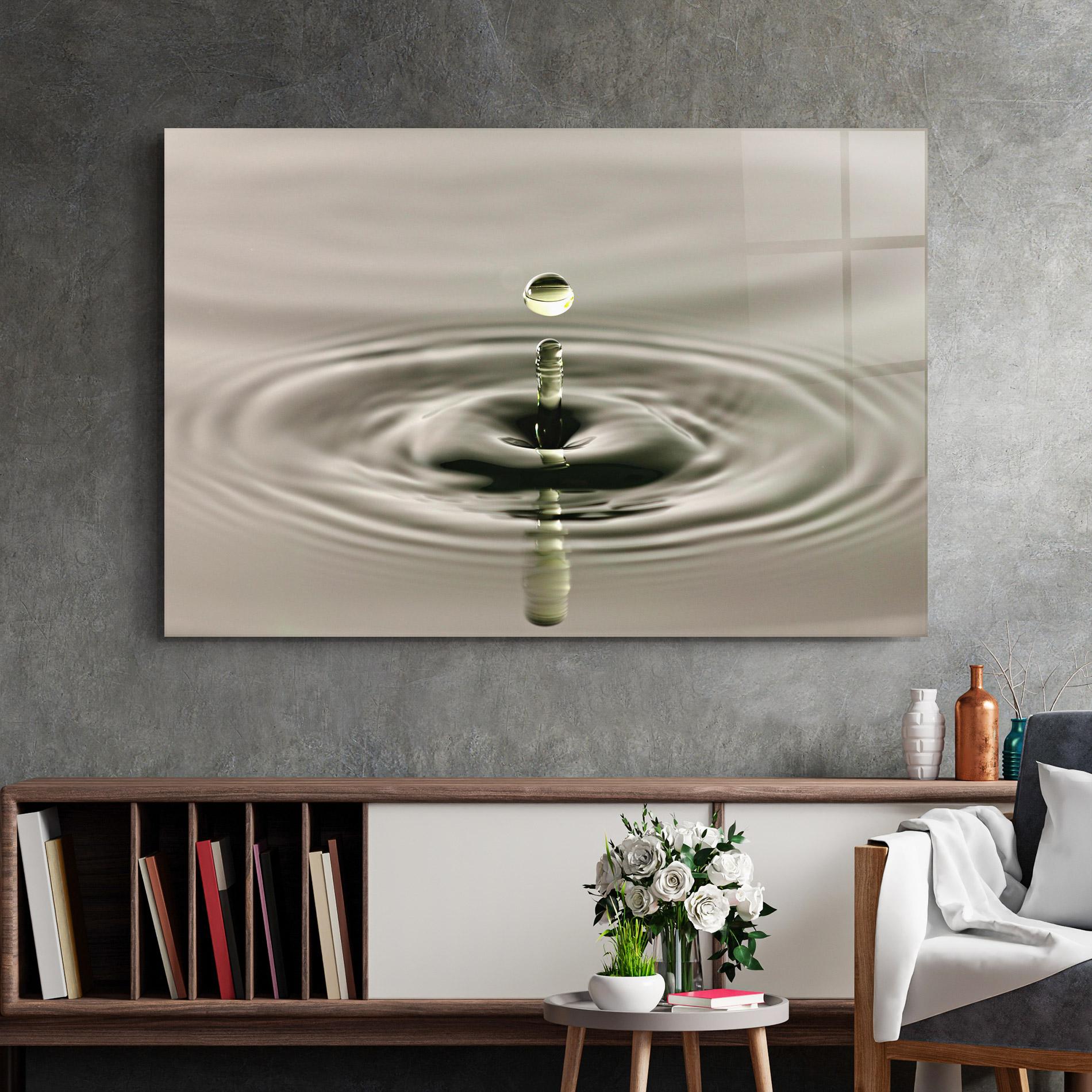 Стъклена картина Green Water Drop mockup 2