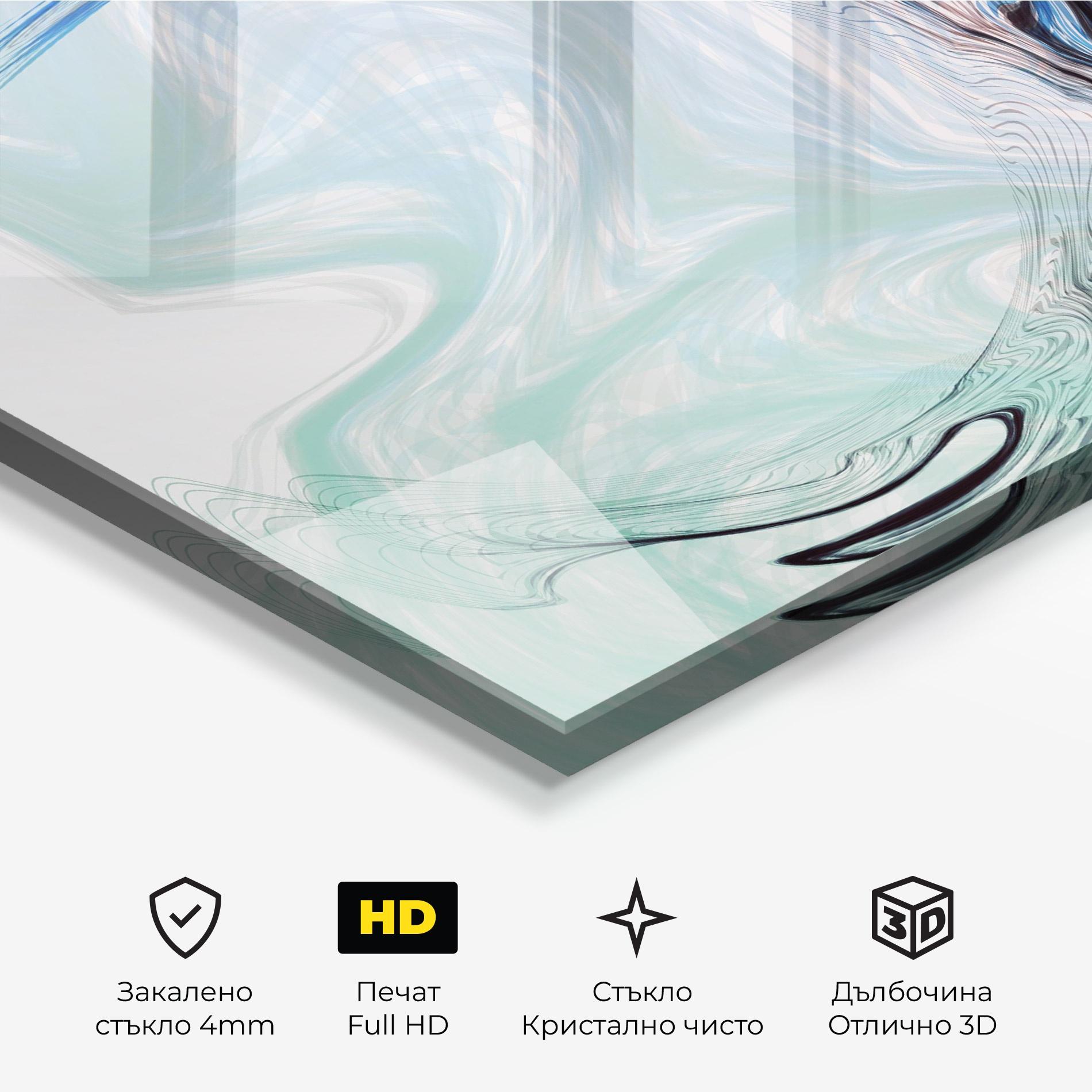 Стъклена картина Blue Black Art mockup 3