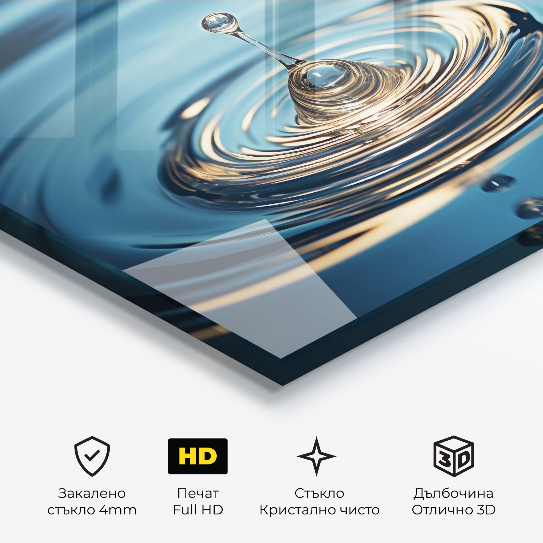 Стъклена картина Cream Water Drop mockup 3