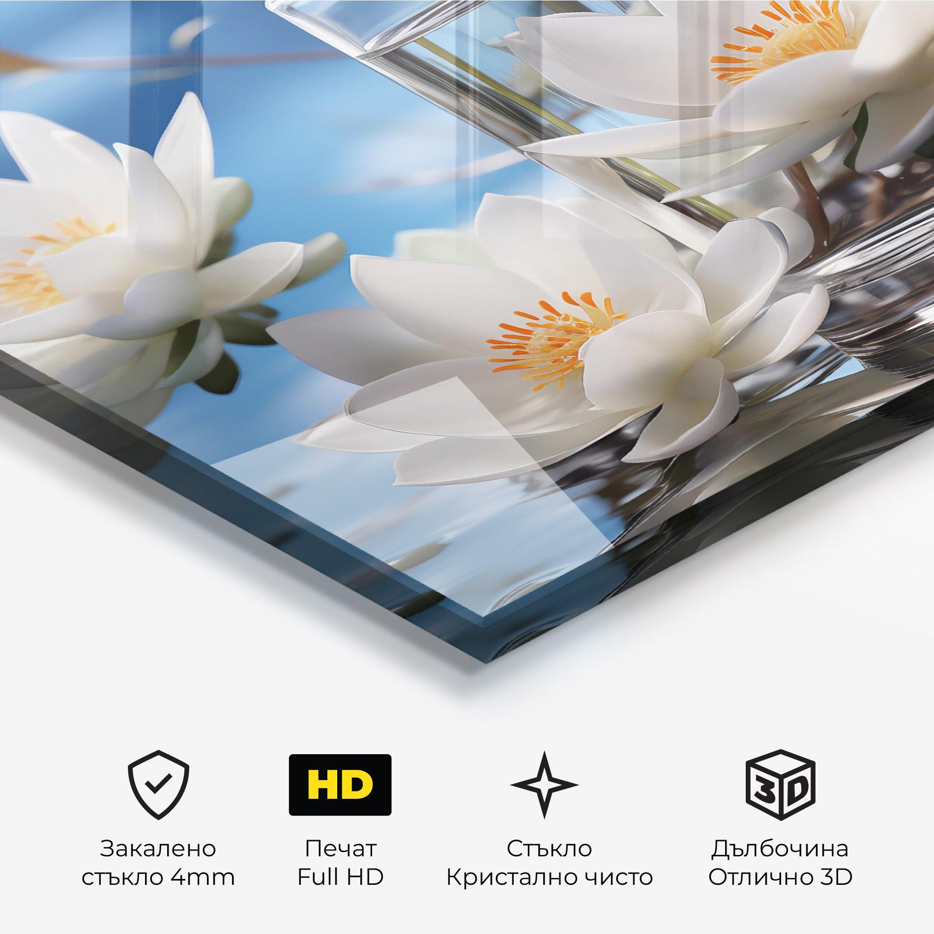 Стъклена картина Flower Water Glass mockup 3