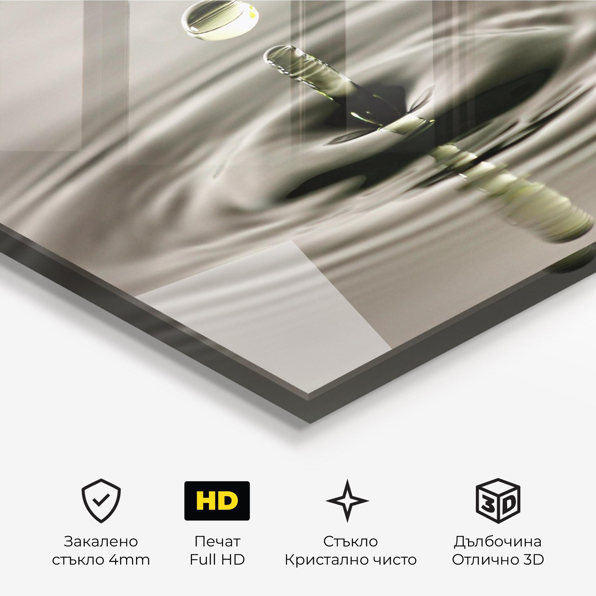 Стъклена картина Green Water Drop mockup 3