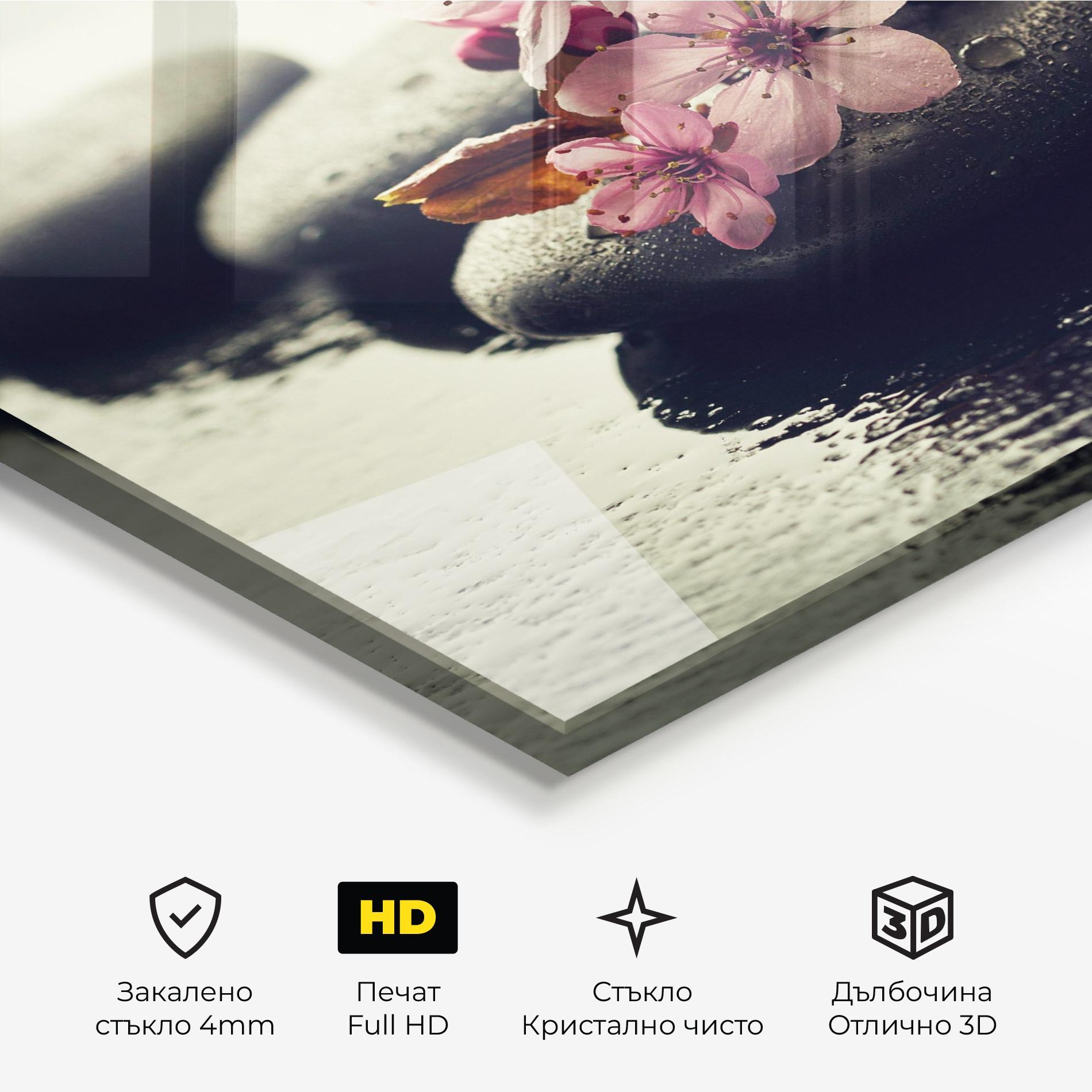Стъклена картина Hot Spa Flowers mockup 3