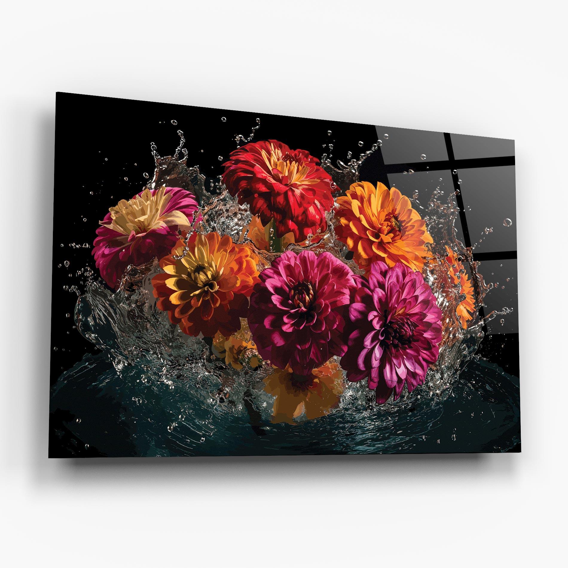 Стъклена картина Flower Water Splash mockup 6