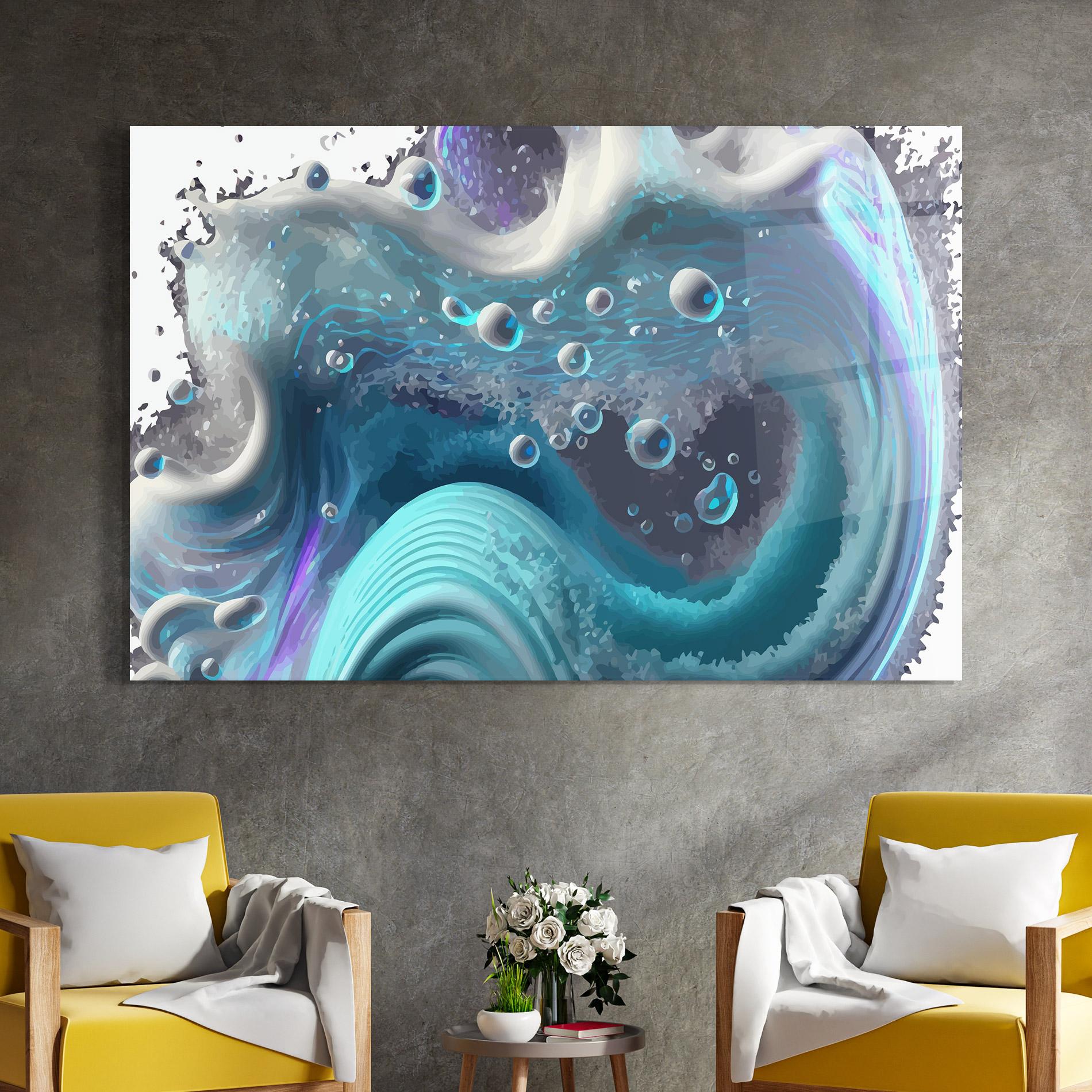 Стъклена картина Blue Purple Water mockup 4