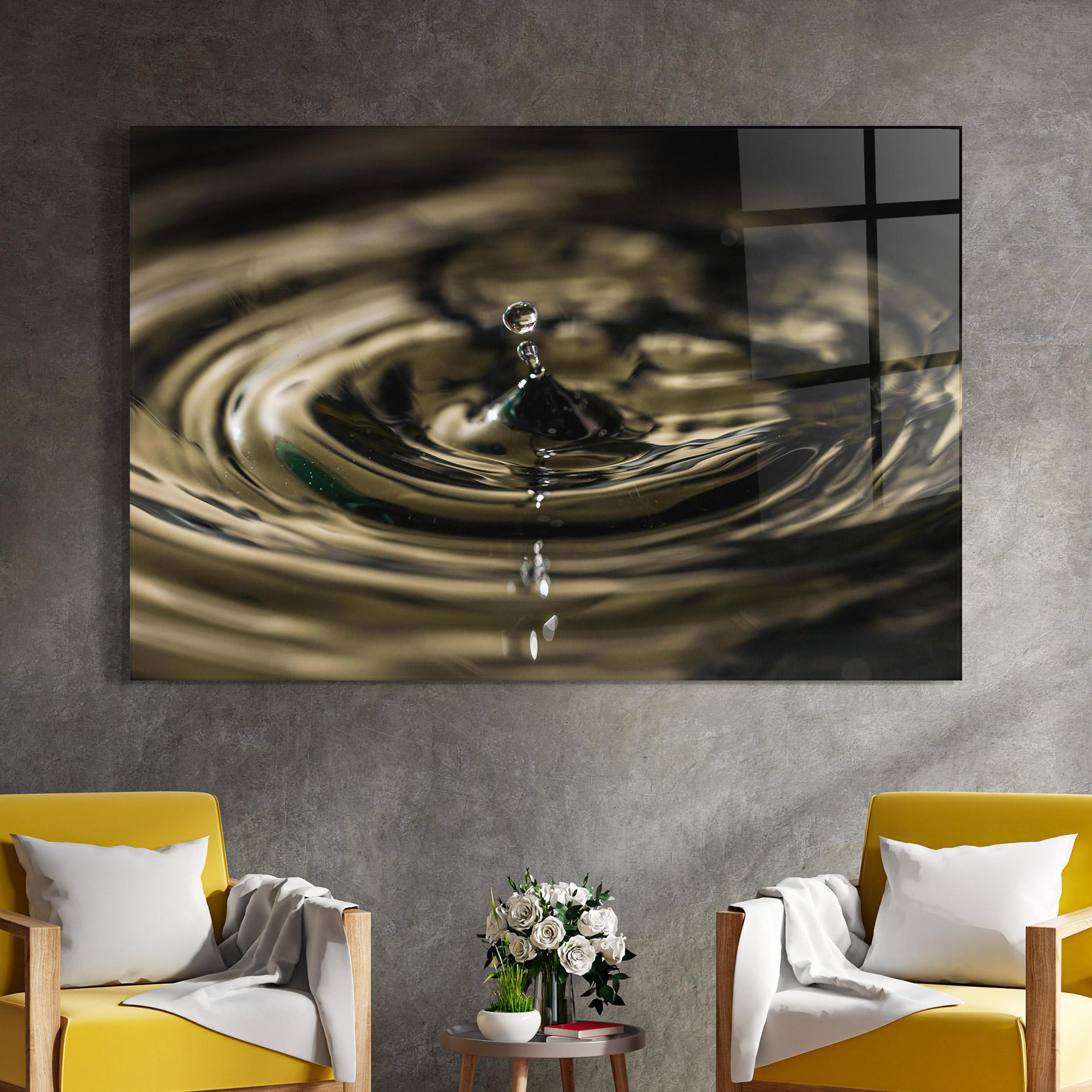 Стъклена картина Brown Water Drop mockup 4