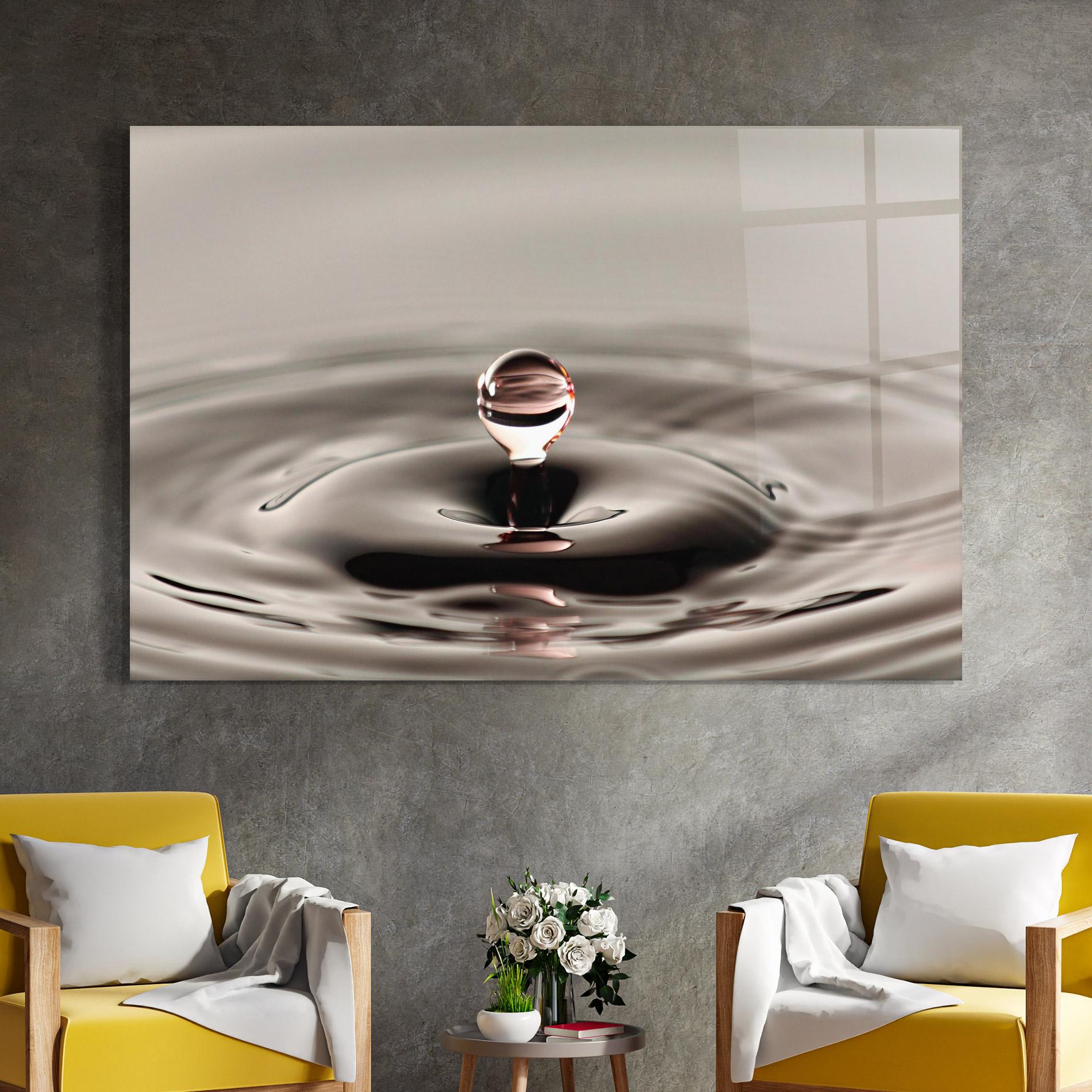Стъклена картина Close Red Water Drop mockup 4