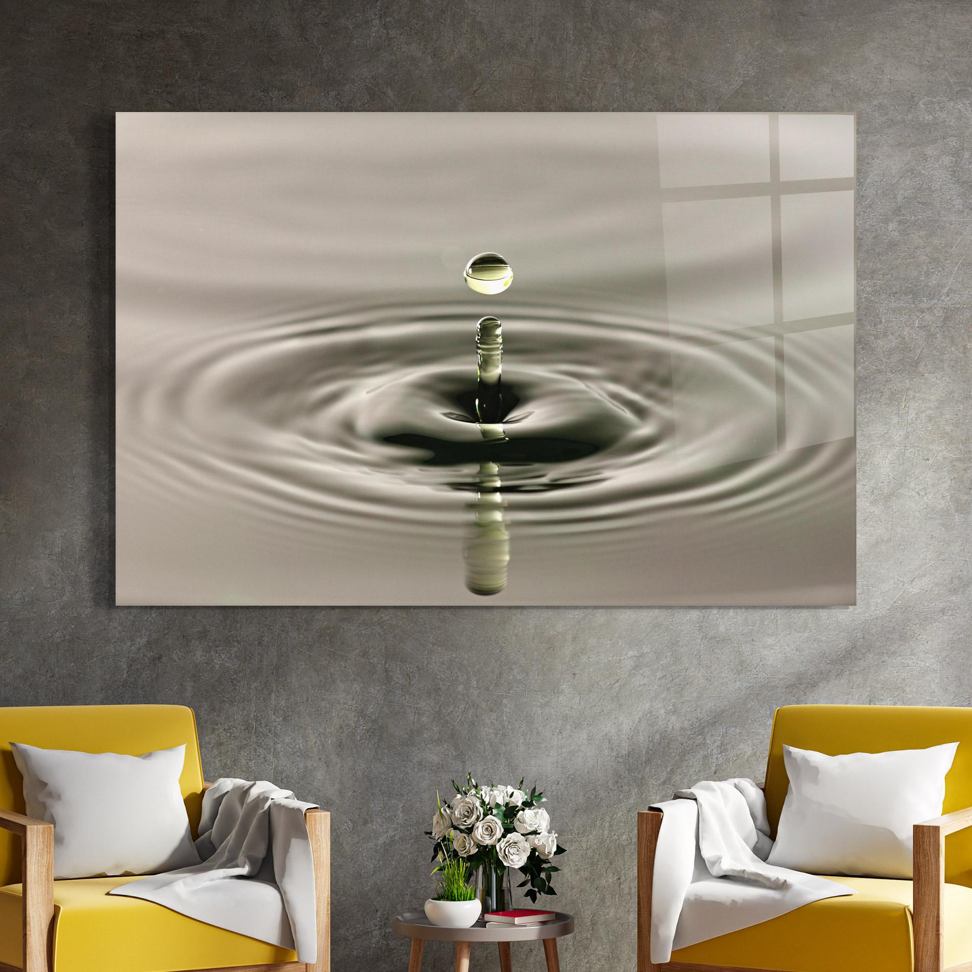 Стъклена картина Green Water Drop mockup 4