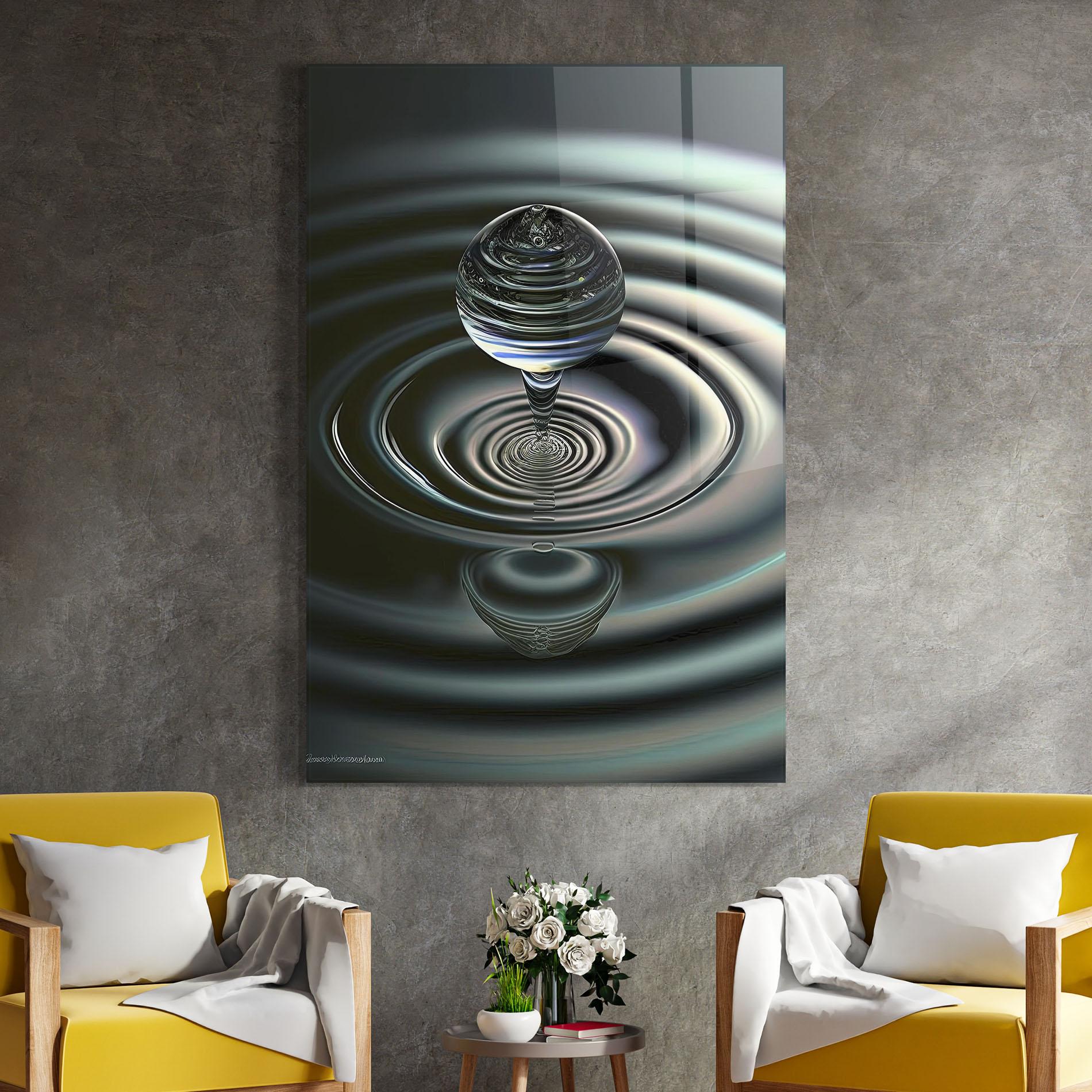 Стъклена картина Beautiful Water Drop mockup 4