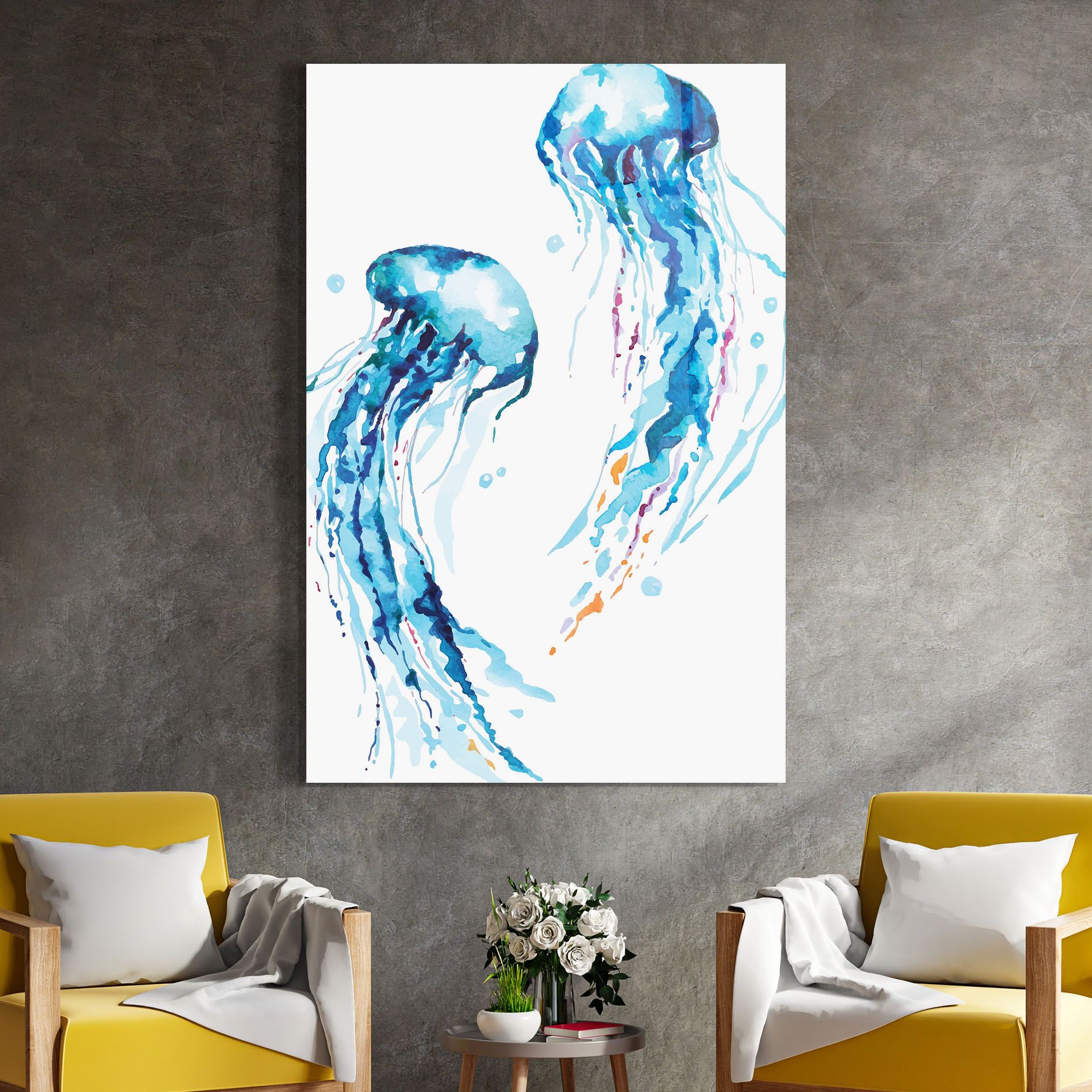 Jellyfish Watercolor mockup 4