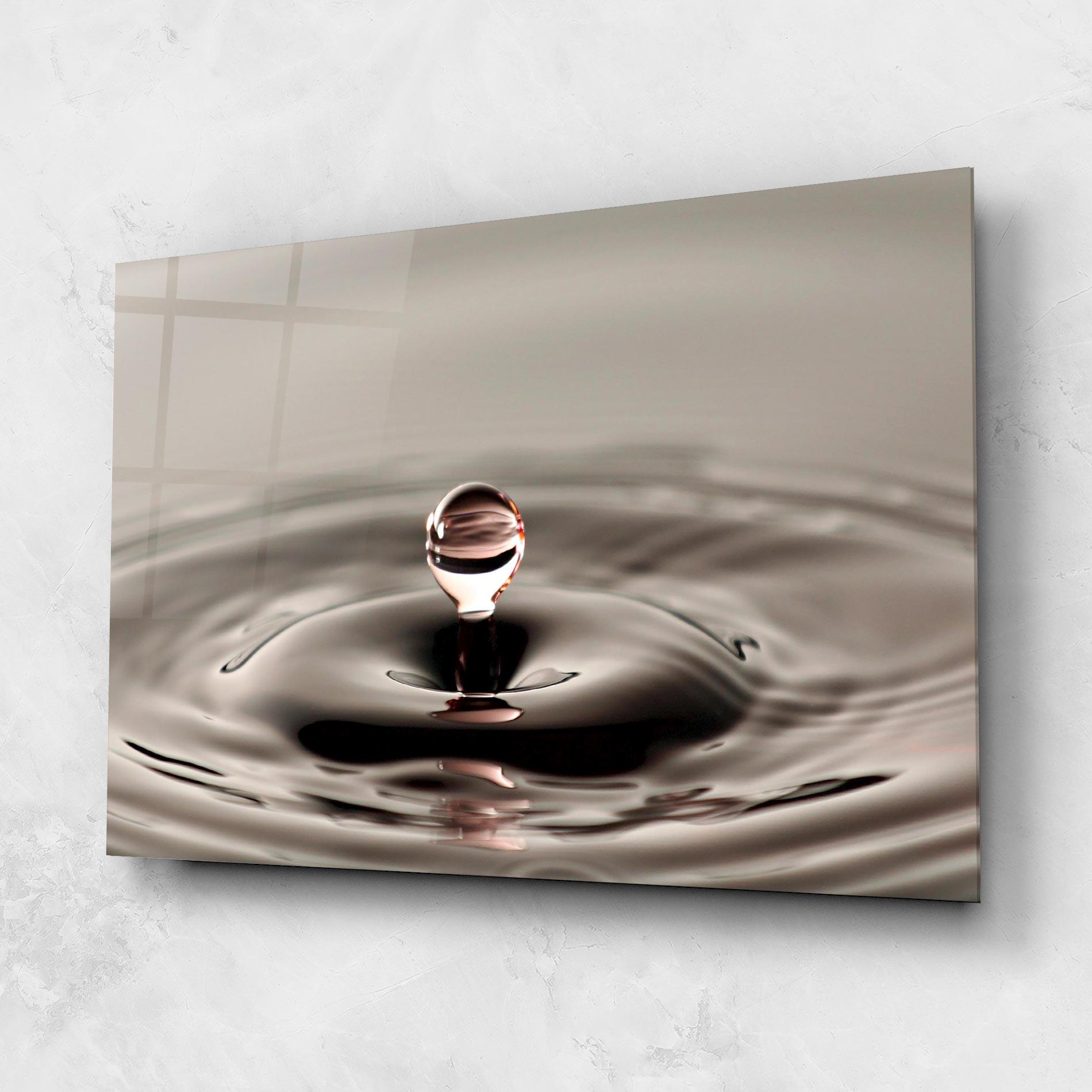 Стъклена картина Close Red Water Drop mockup 1