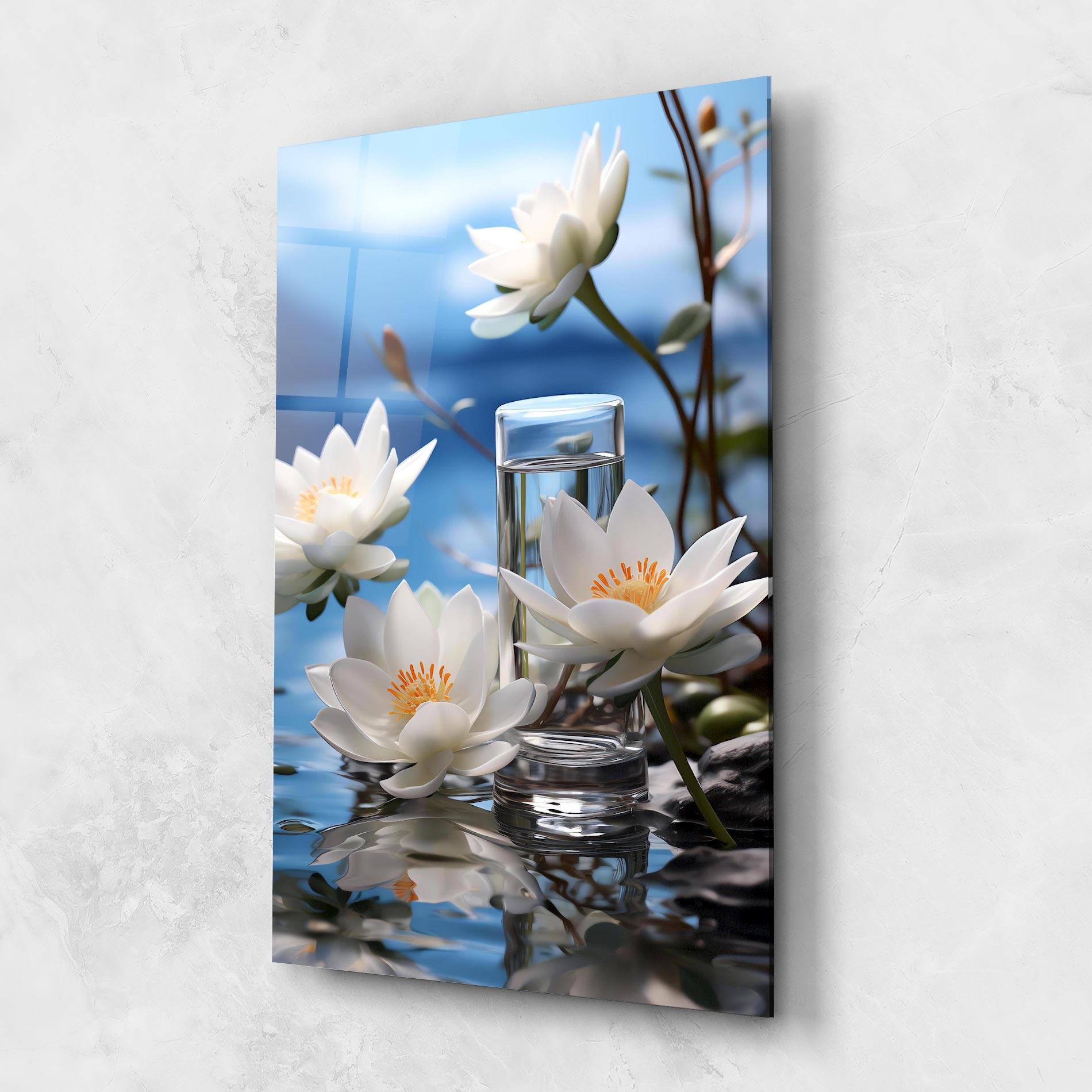 Стъклена картина Flower Water Glass mockup 1