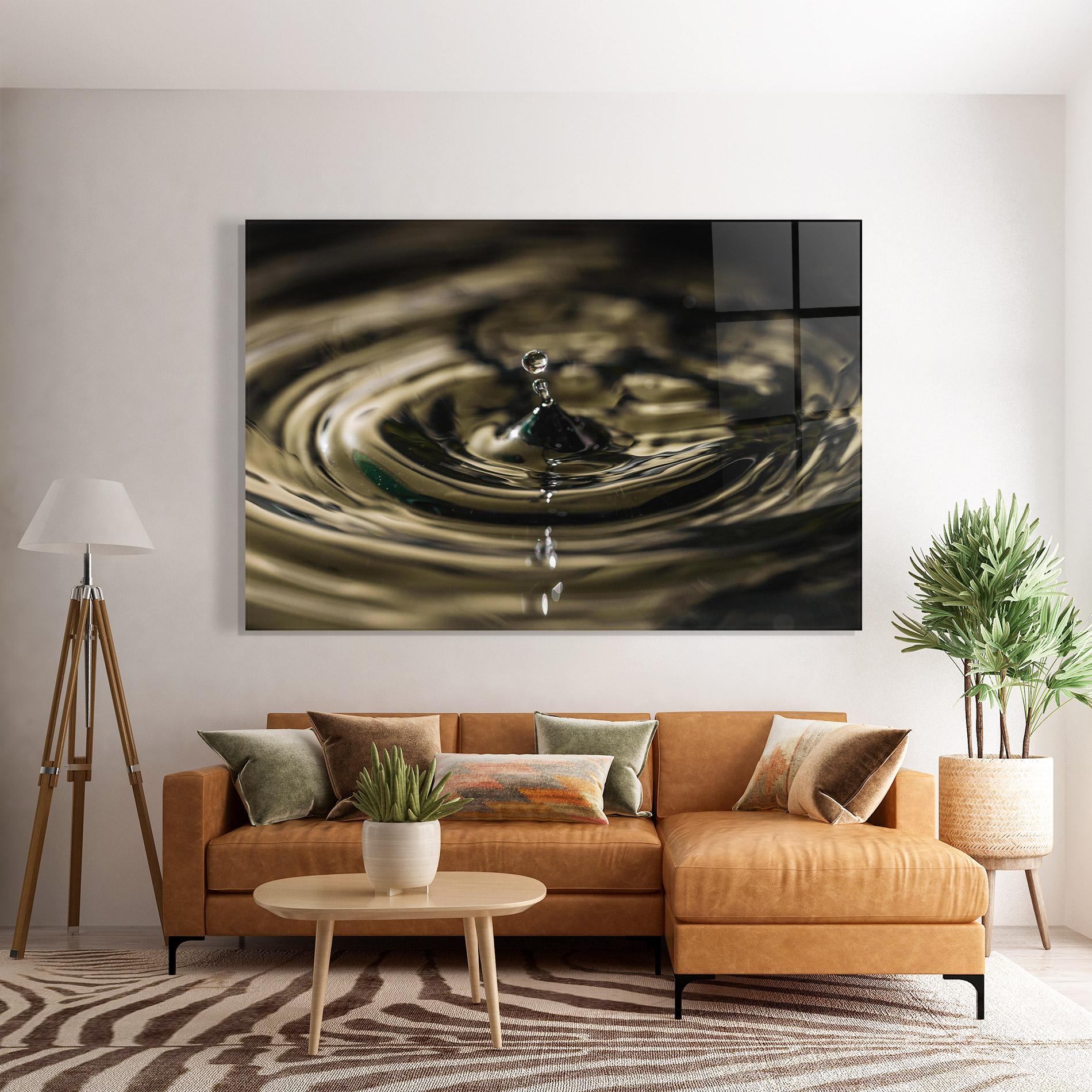 Стъклена картина Brown Water Drop mockup 7