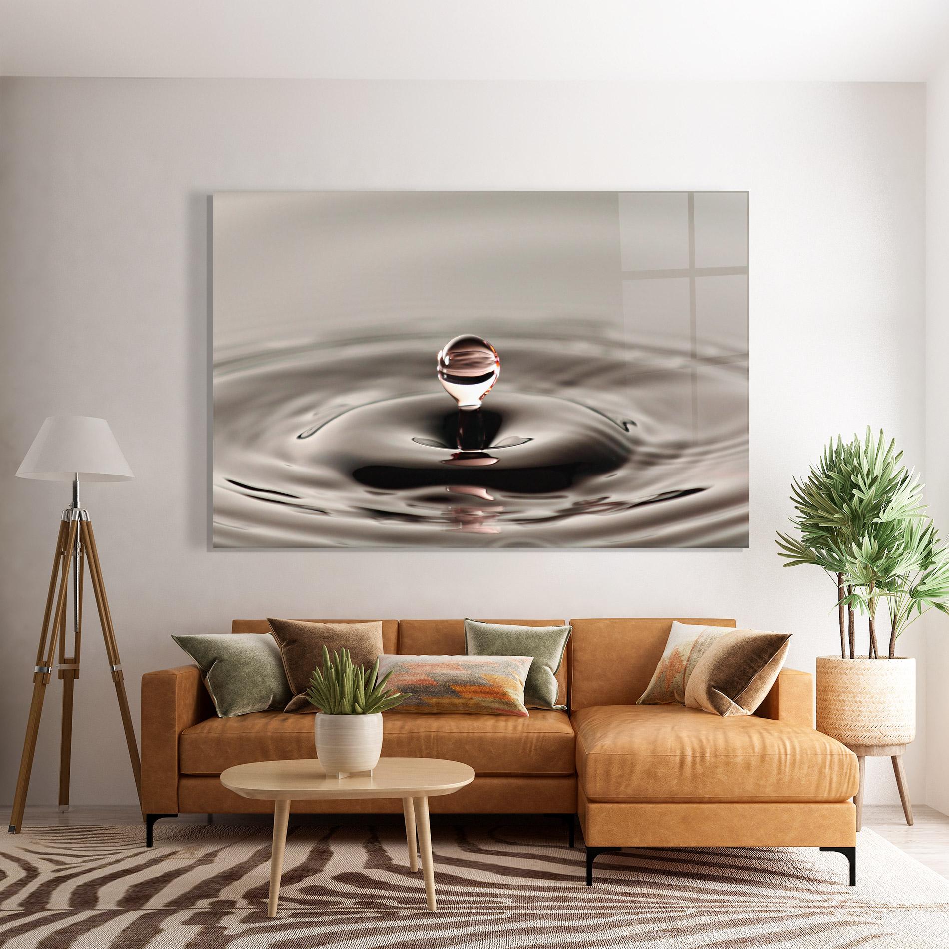 Стъклена картина Close Red Water Drop mockup 7