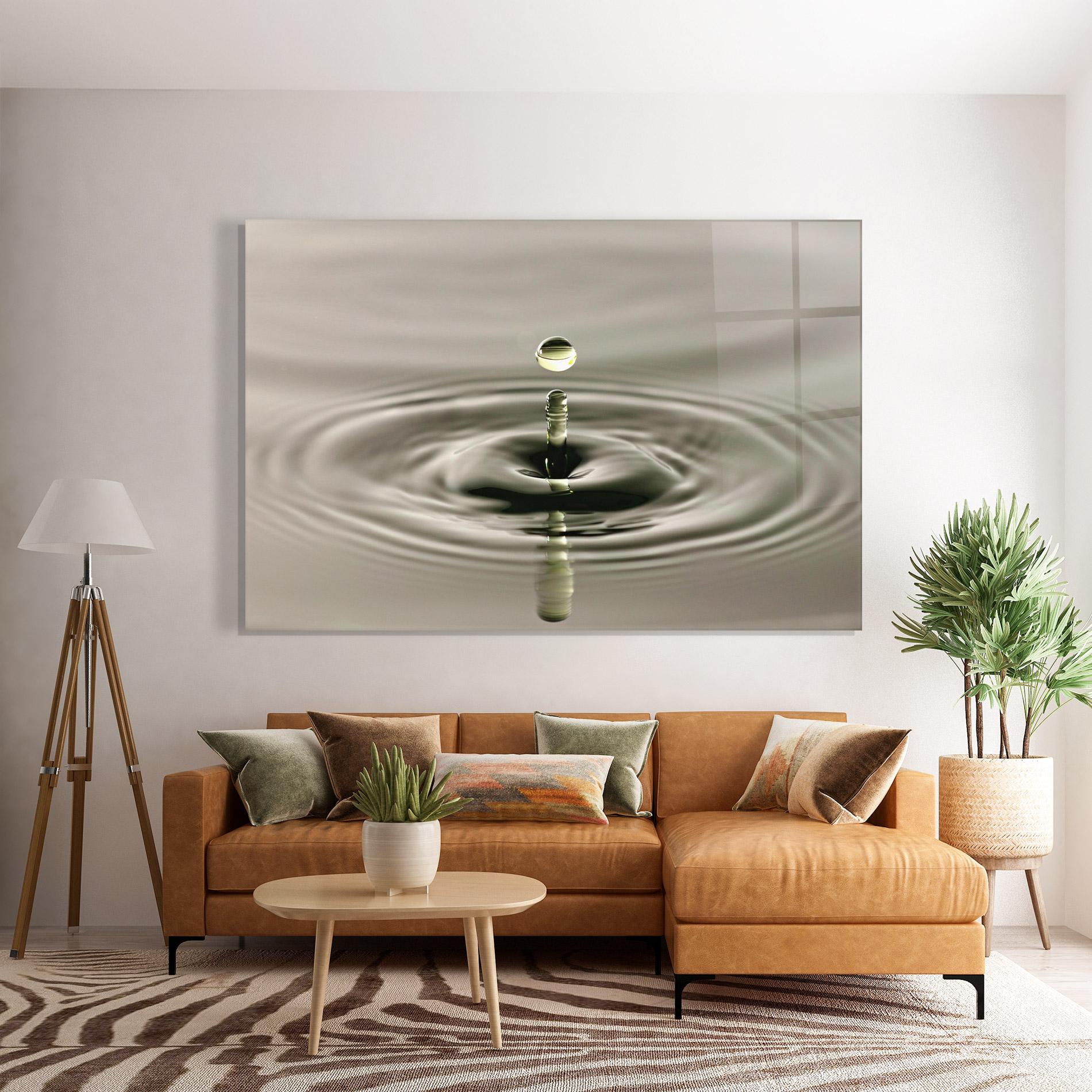 Стъклена картина Green Water Drop mockup 7