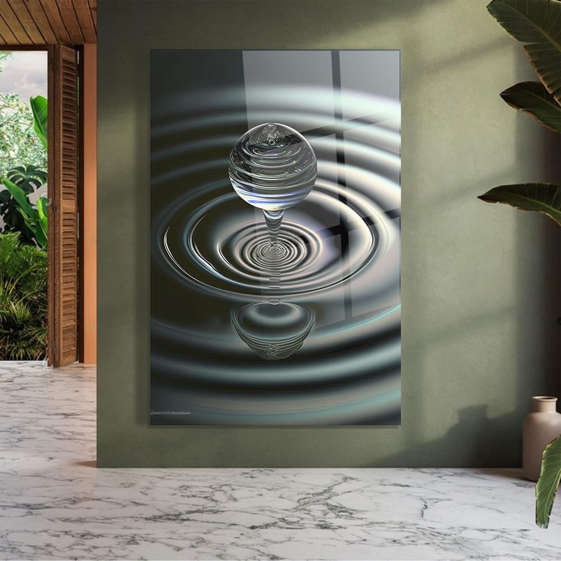 Стъклена картина Beautiful Water Drop mockup 7