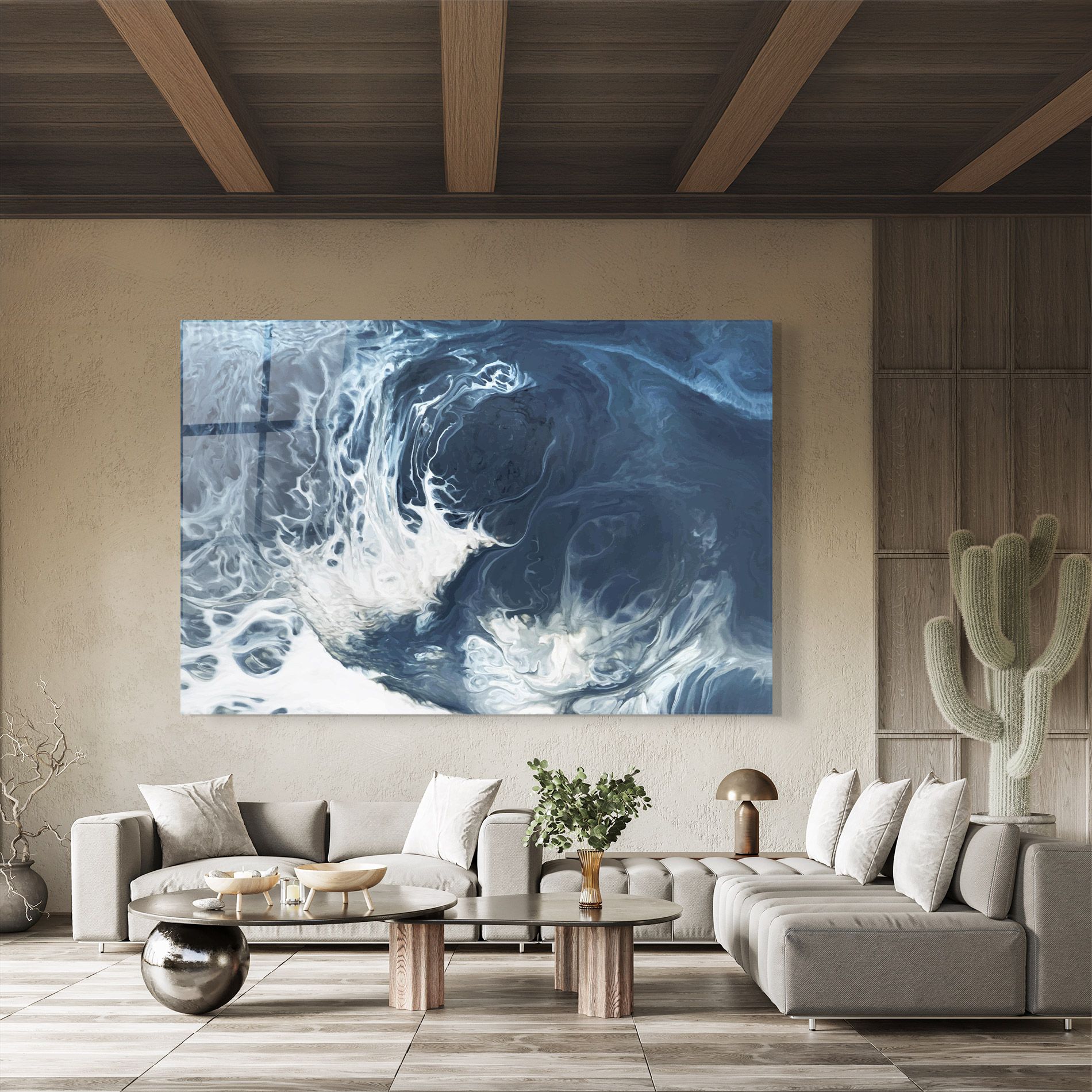 Blue White Waves mockup 8