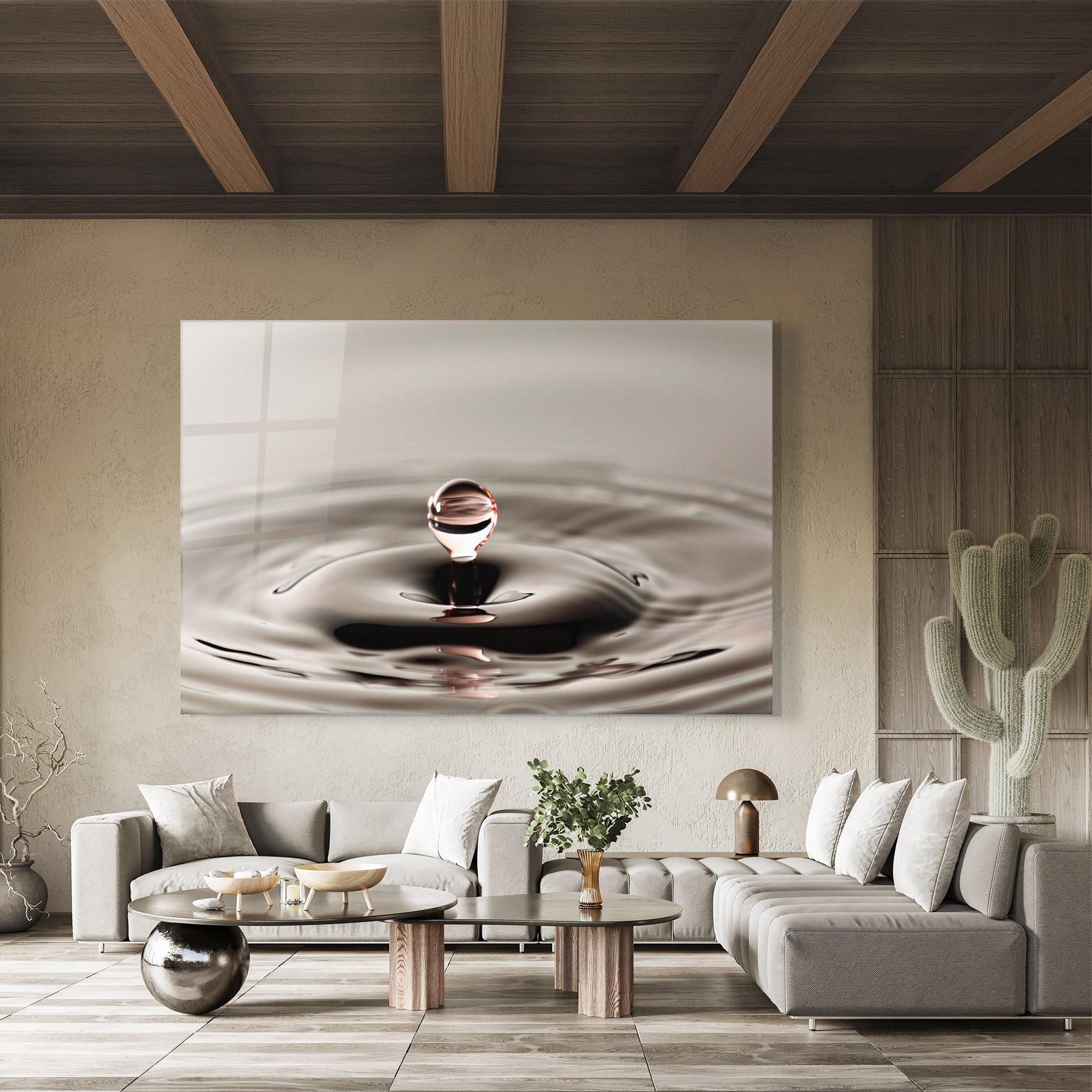 Стъклена картина Close Red Water Drop mockup 8