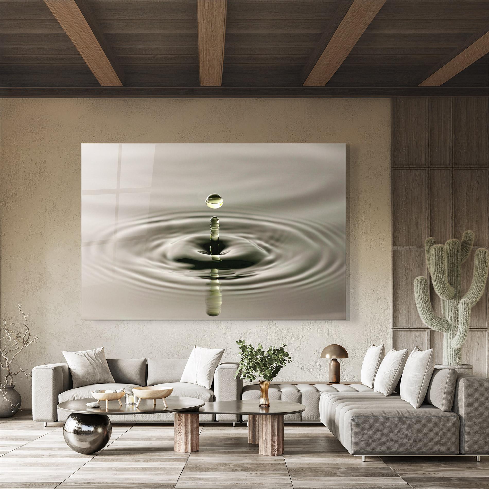Стъклена картина Green Water Drop mockup 8