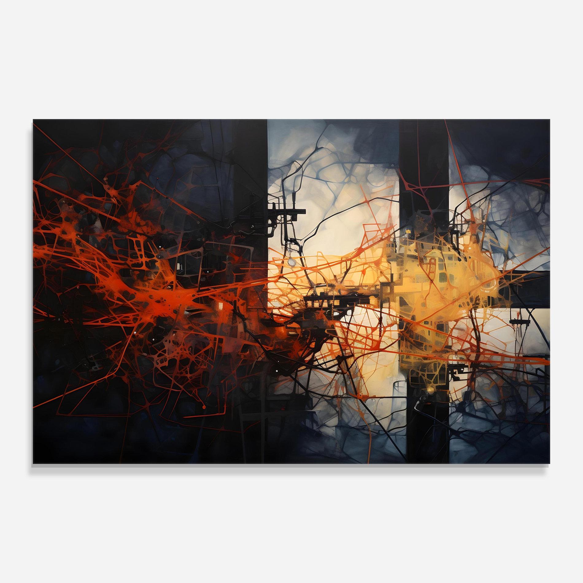 Стъклена картина Abstract Fire Style mockup 0