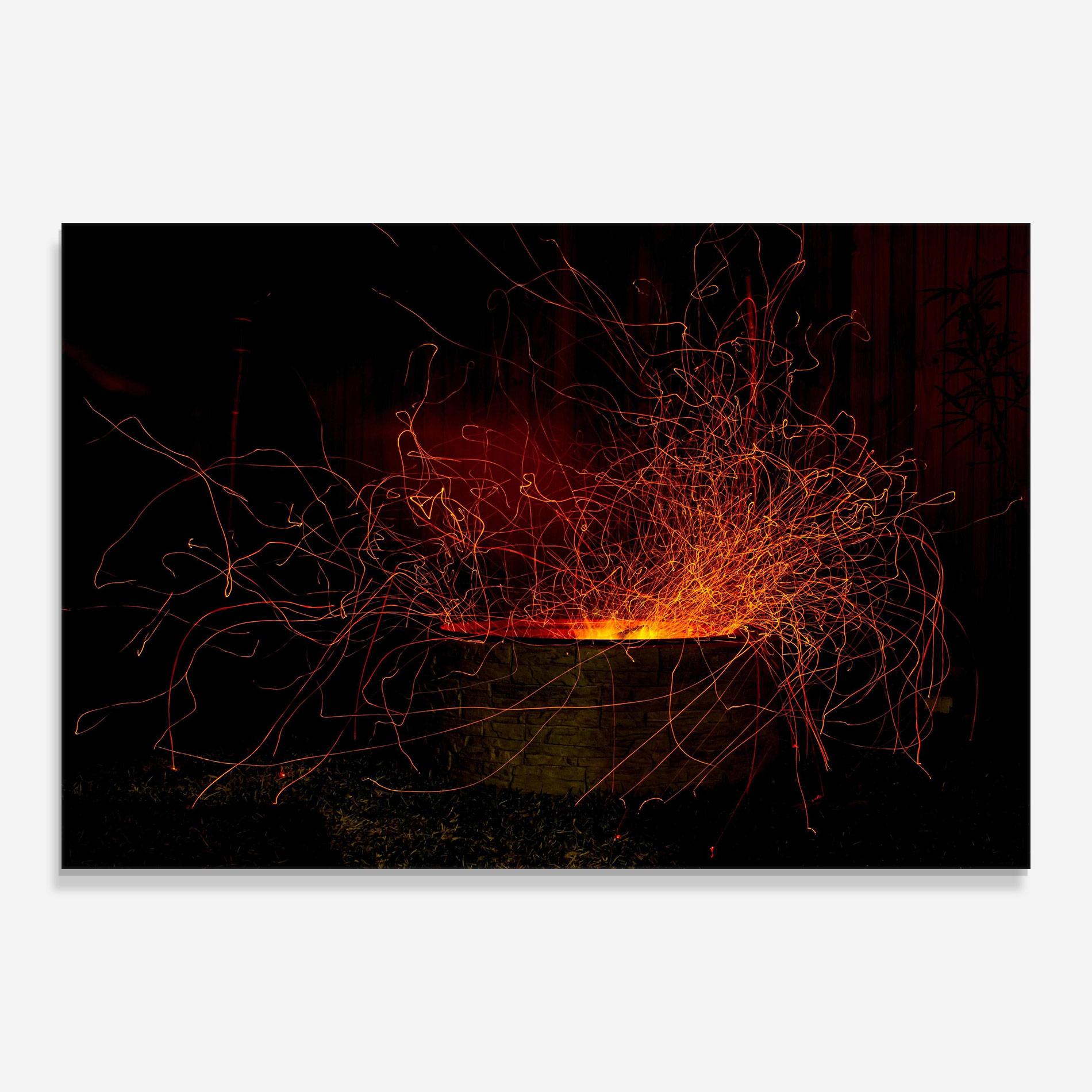 Стъклена картина Fire Drawing Effect mockup 0