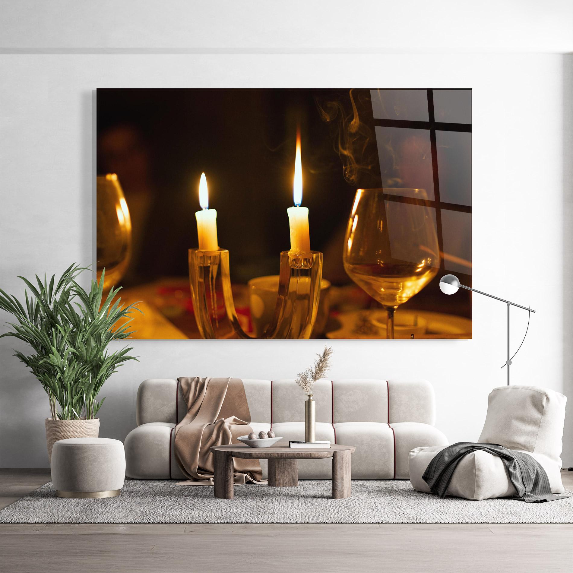 Стъклена картина Candle Light mockup 9