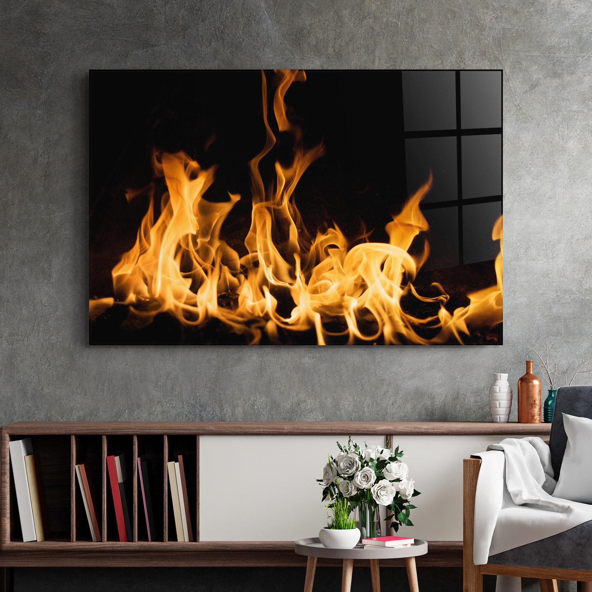Стъклена картина Bright Flame mockup 2