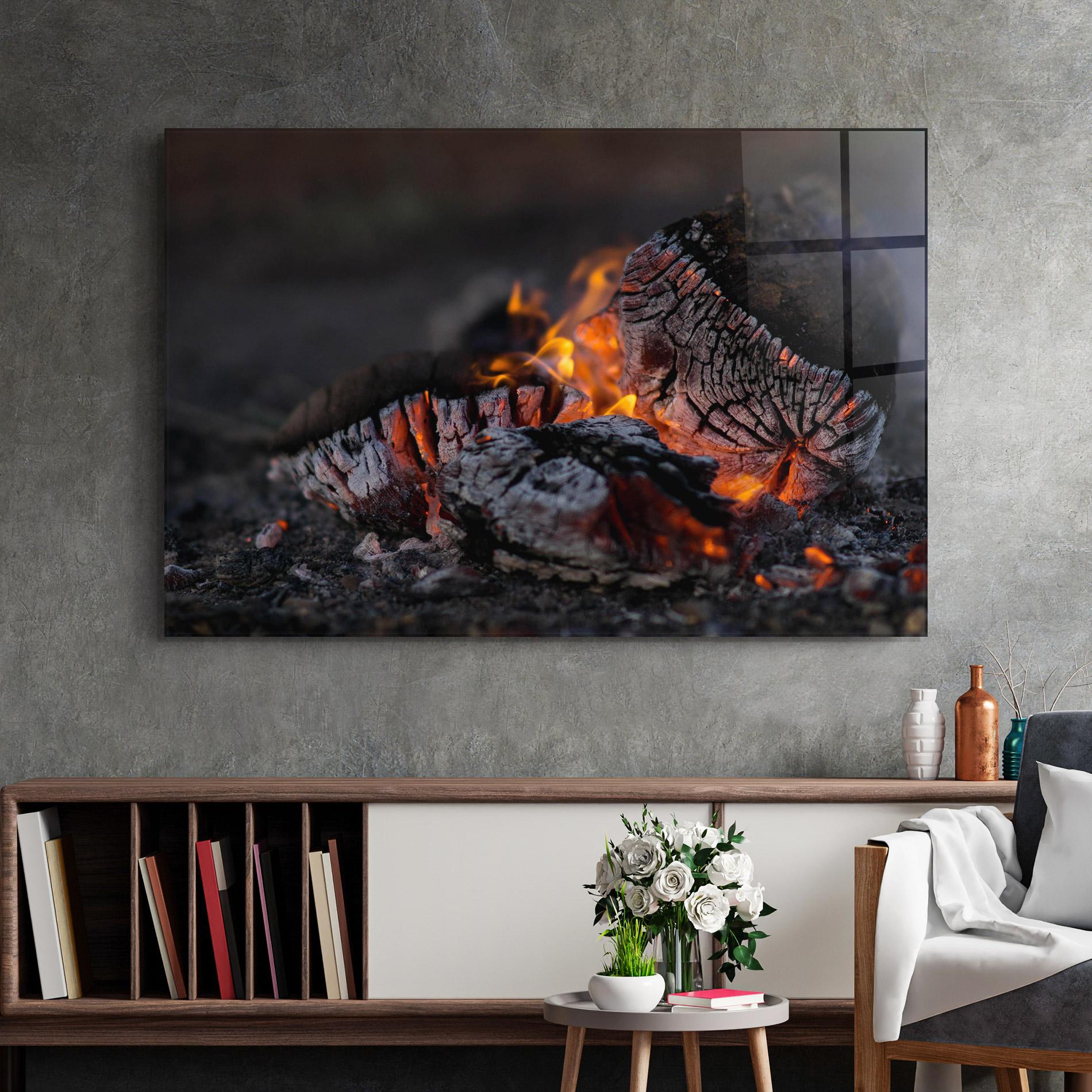 Стъклена картина Fire Start mockup 2