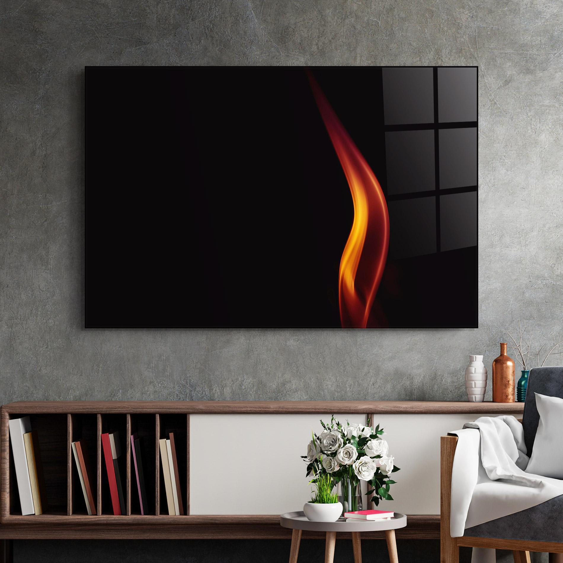 Стъклена картина Flame Relax mockup 2