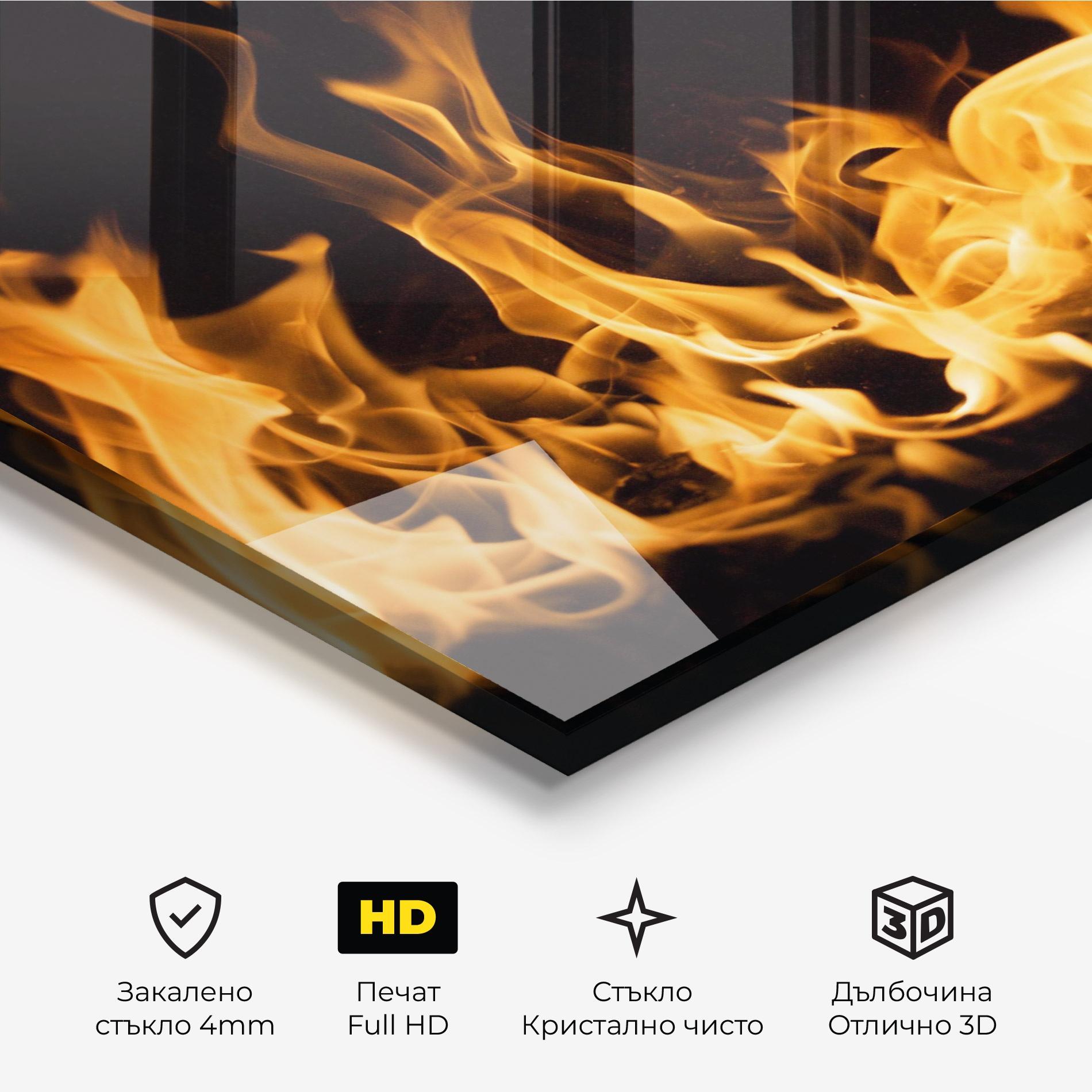 Стъклена картина Bright Flame mockup 3