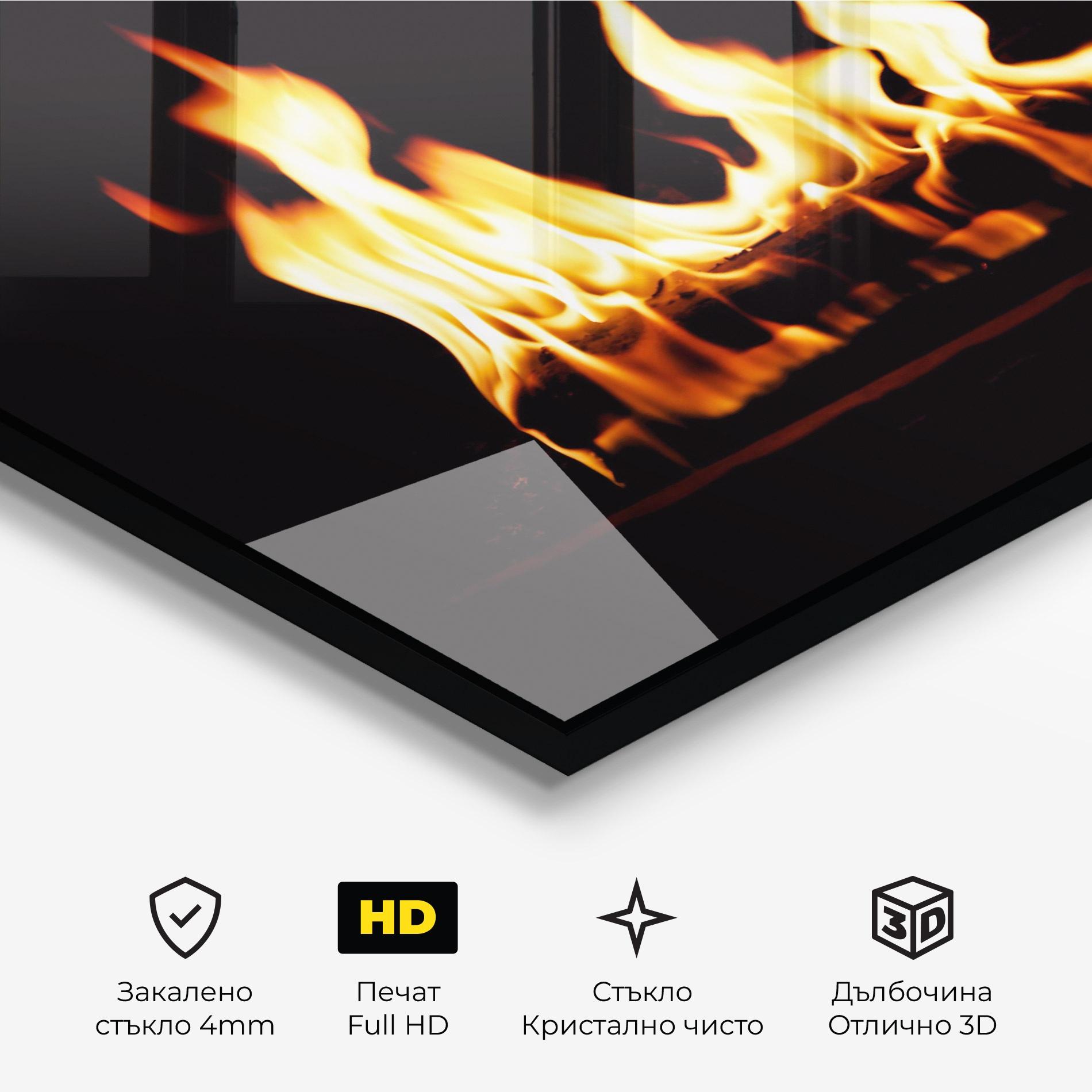Стъклена картина Calm Fire mockup 3