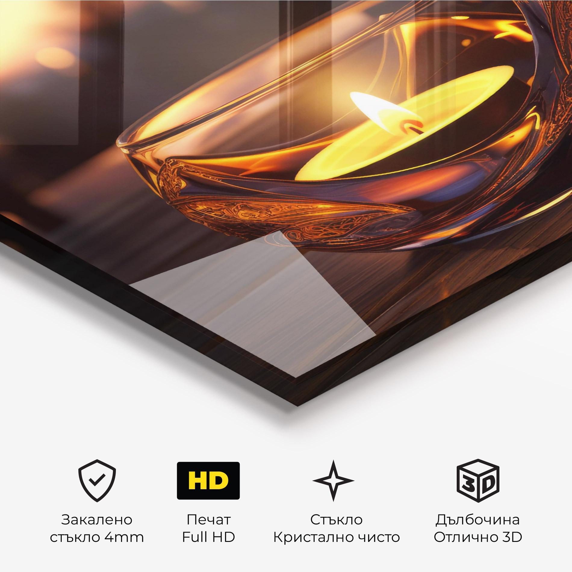 Стъклена картина Fire Bowl mockup 3