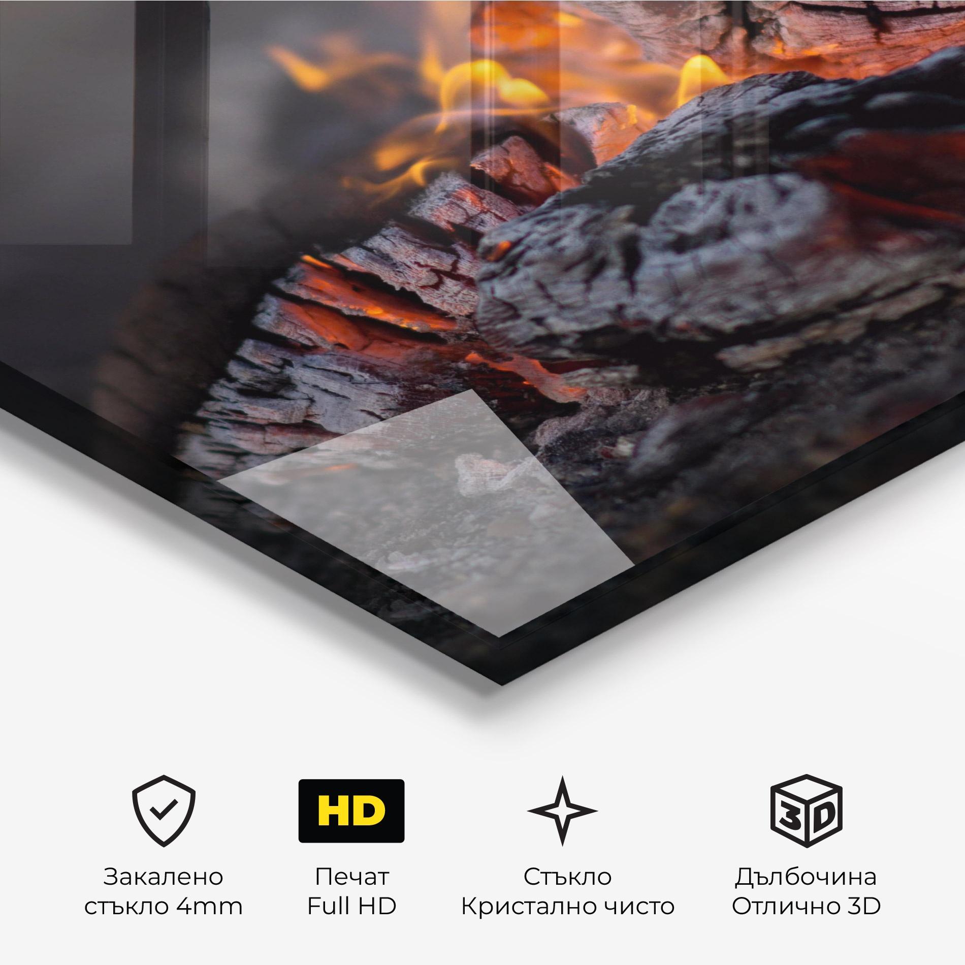 Стъклена картина Fire Start mockup 3