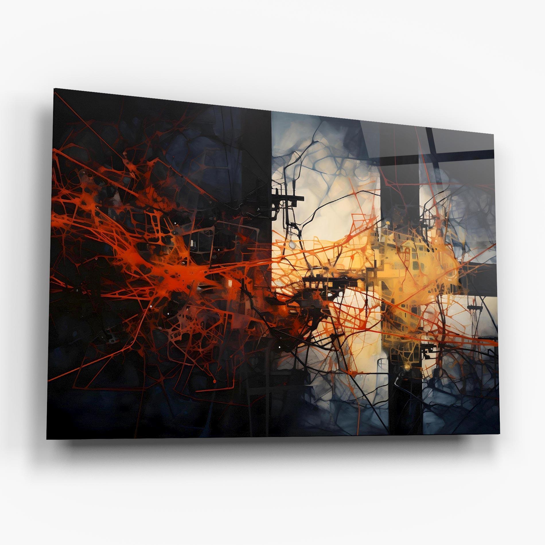 Стъклена картина Abstract Fire Style mockup 6