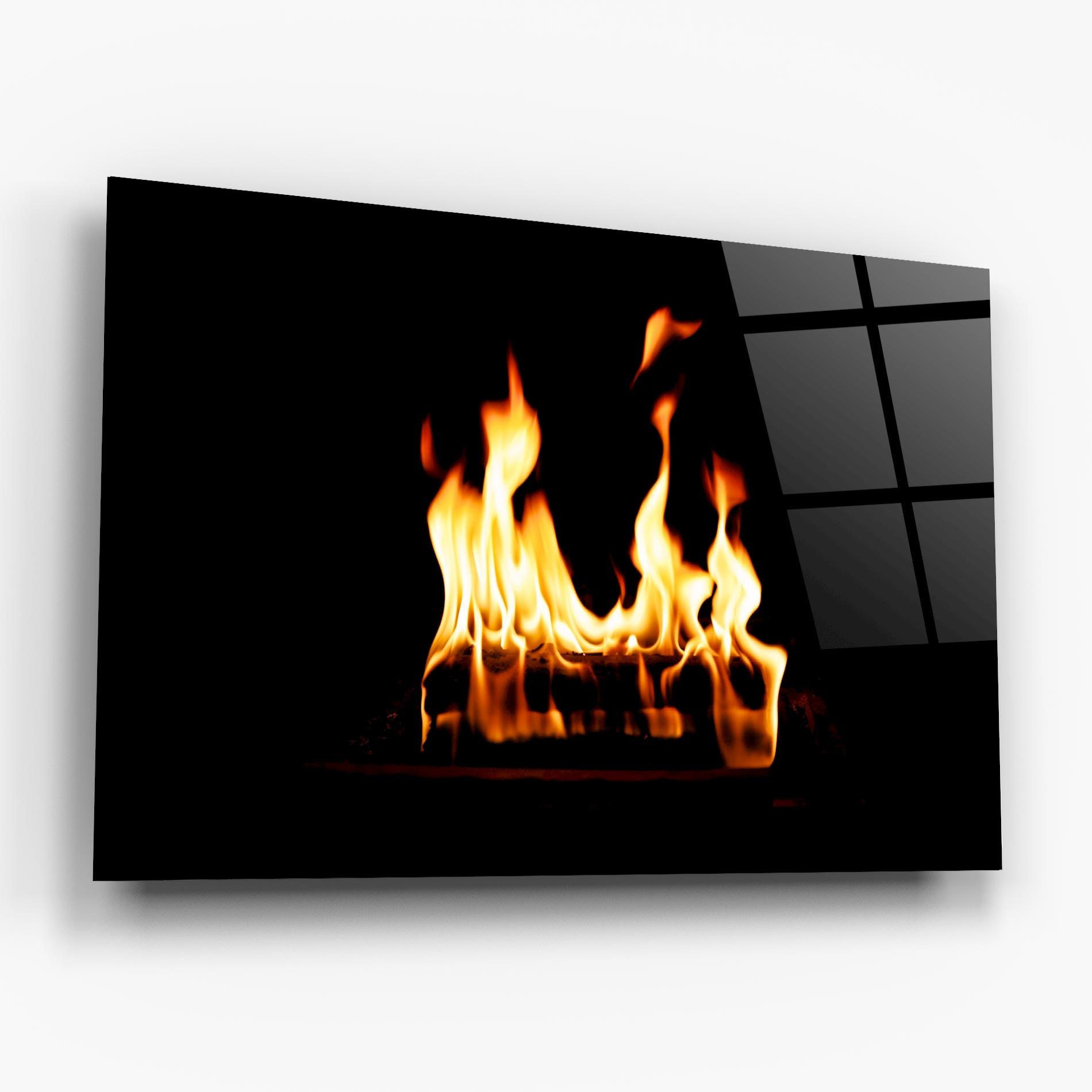 Стъклена картина Calm Fire mockup 6