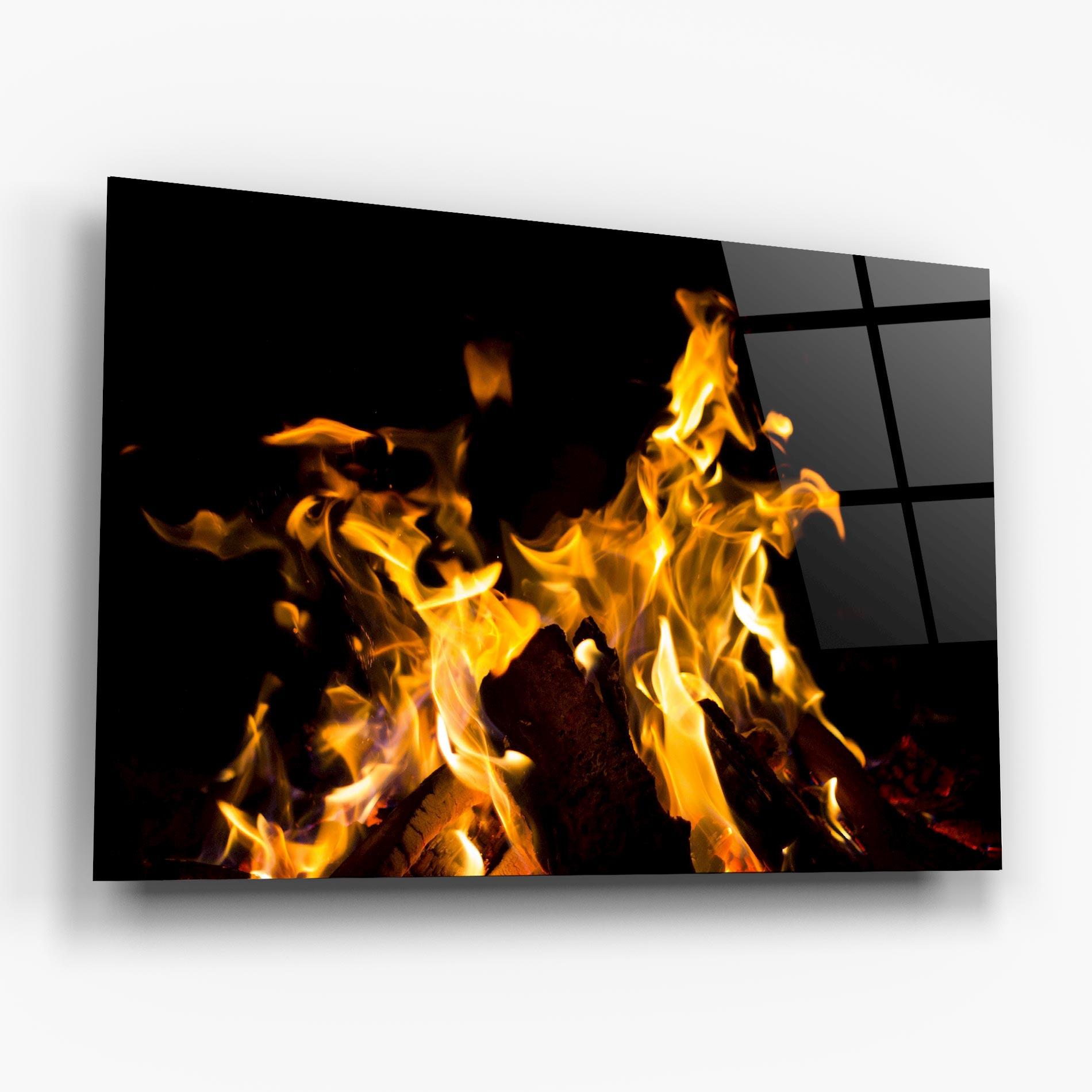 Стъклена картина Fire Dance mockup 6