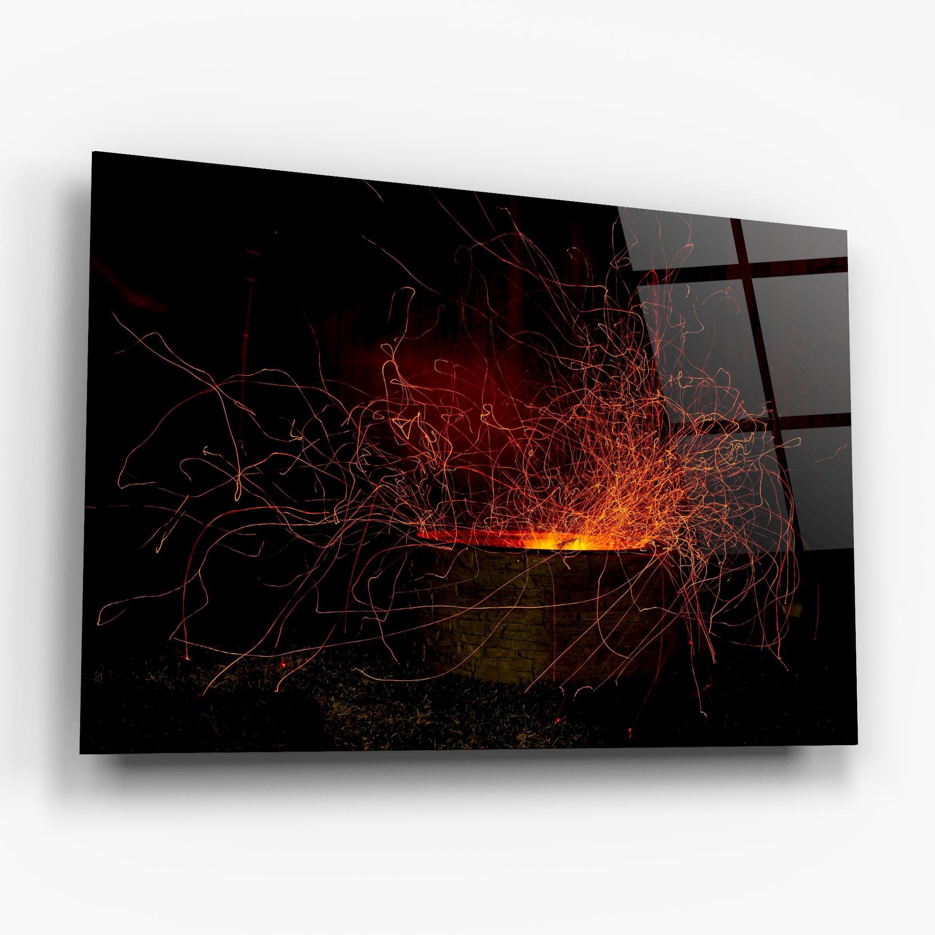 Стъклена картина Fire Drawing Effect mockup 6