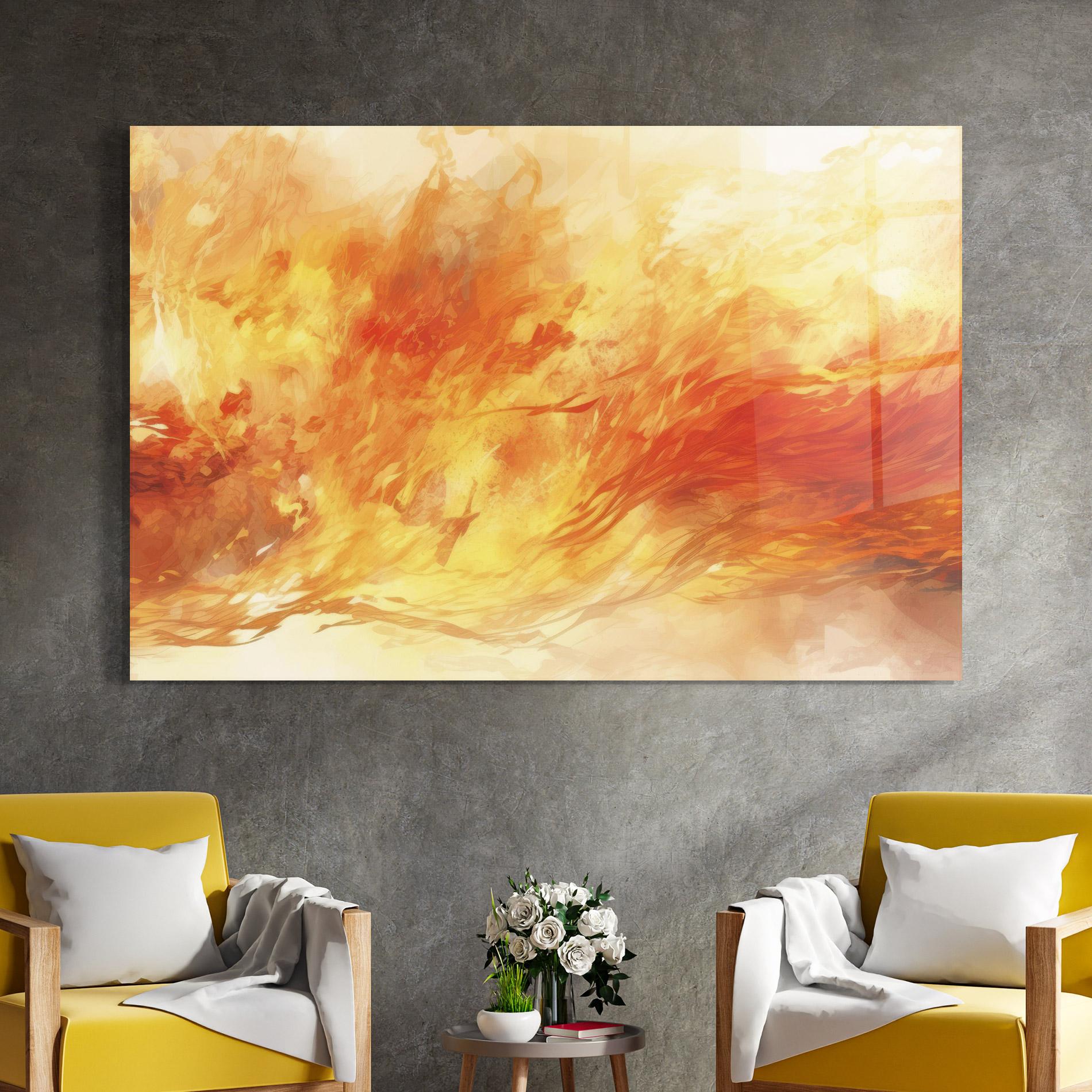 Стъклена картина Burning Sparkle mockup 4