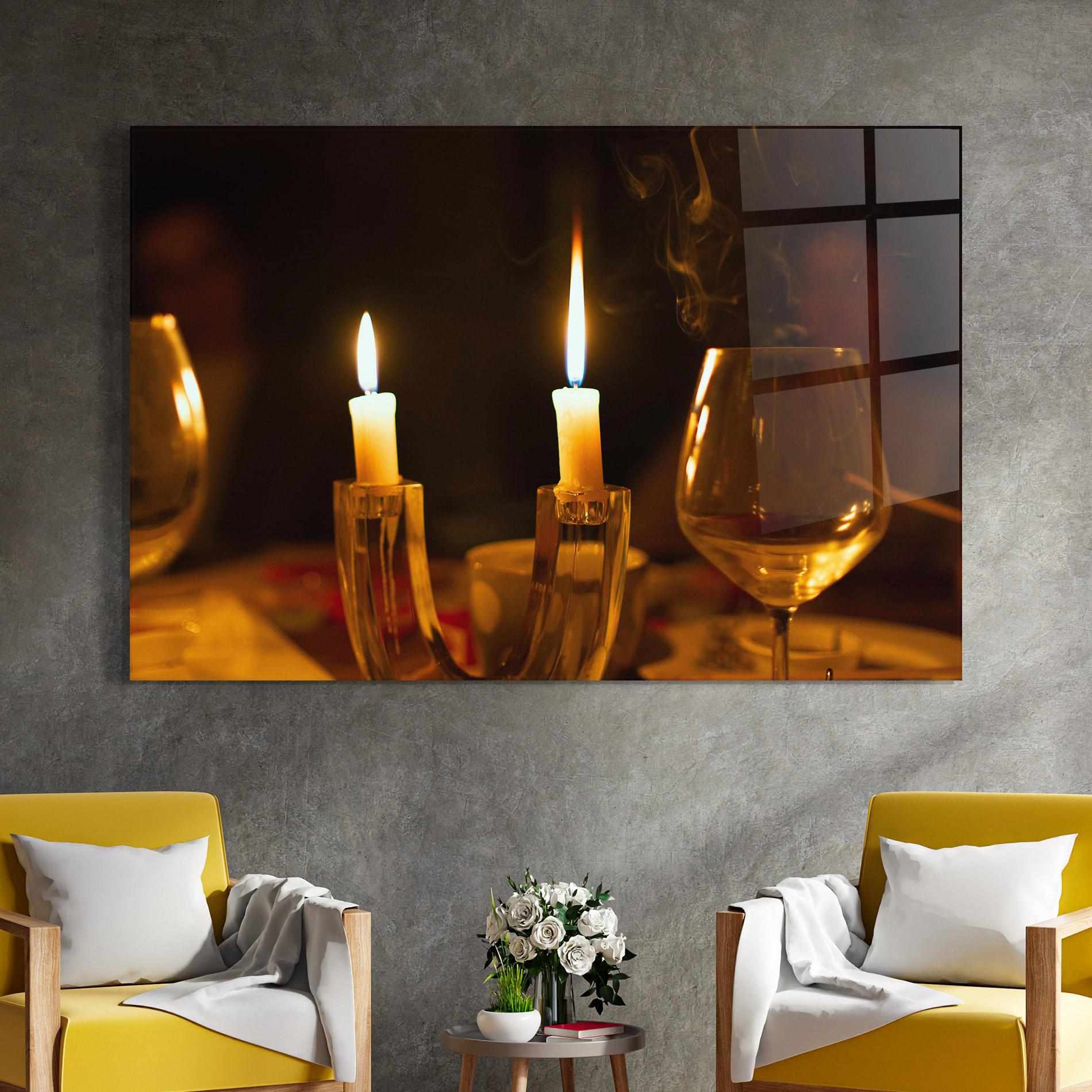 Стъклена картина Candle Light mockup 4