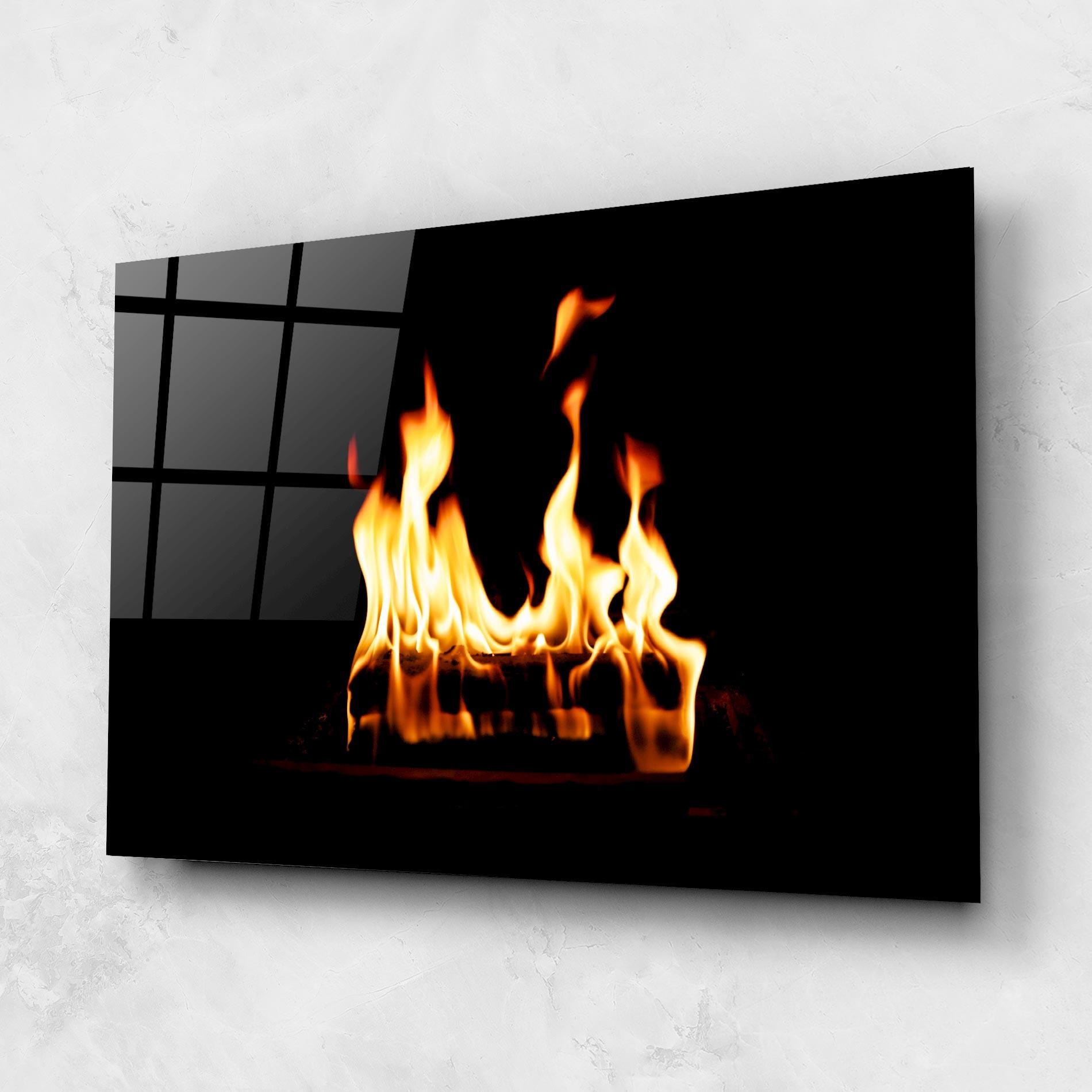 Стъклена картина Calm Fire mockup 1