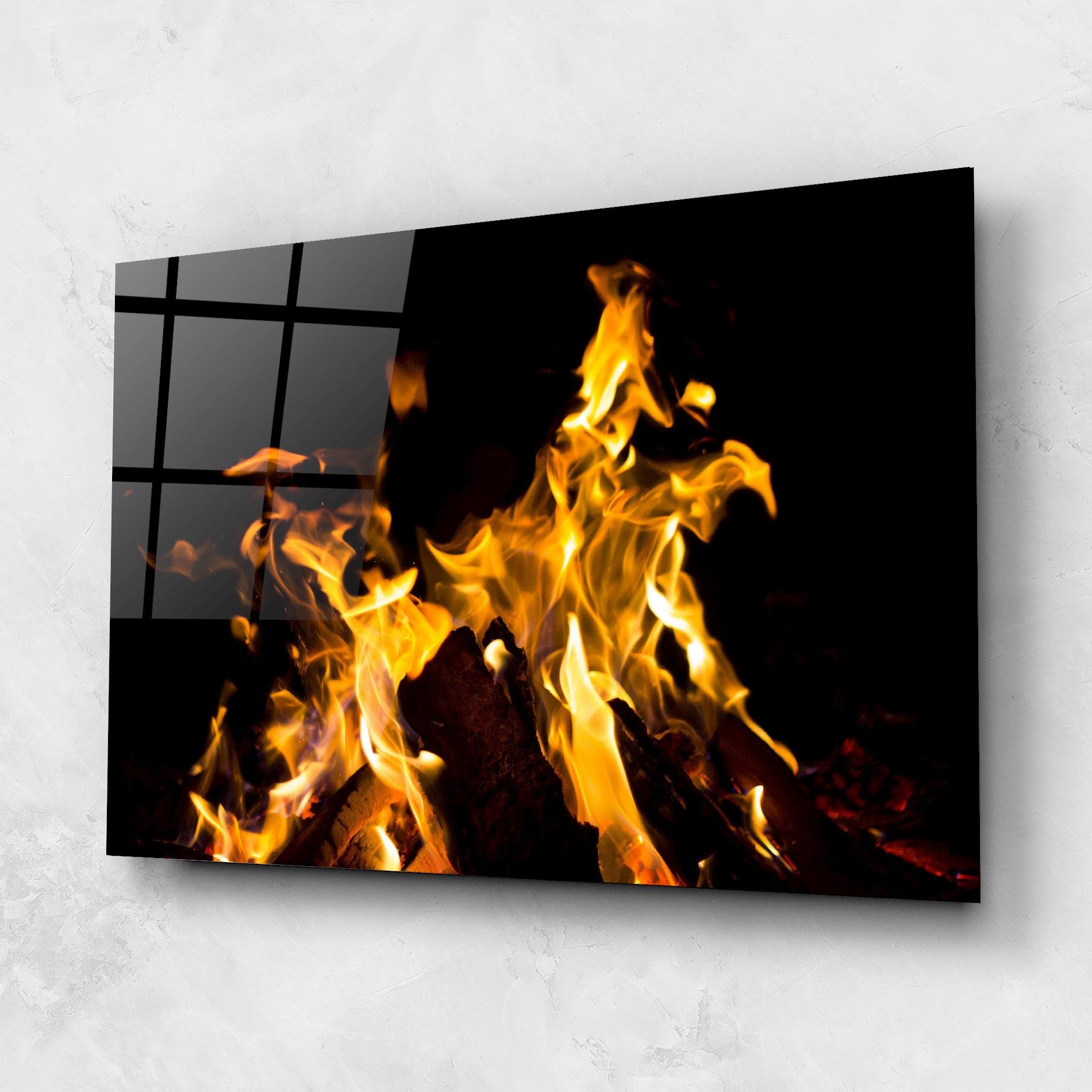 Стъклена картина Fire Dance mockup 1