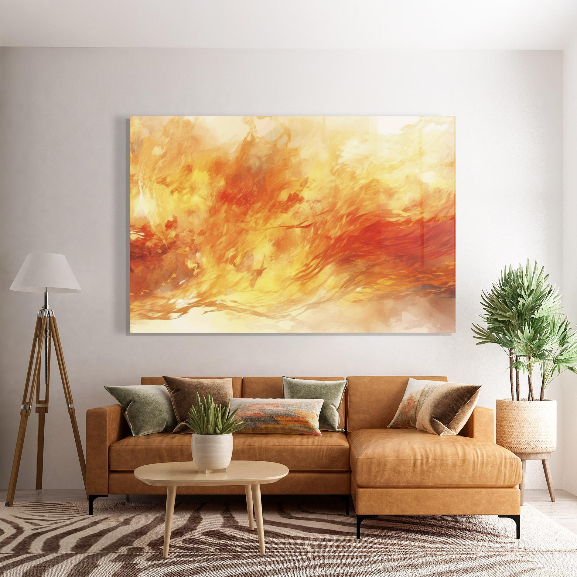 Стъклена картина Burning Sparkle mockup 7