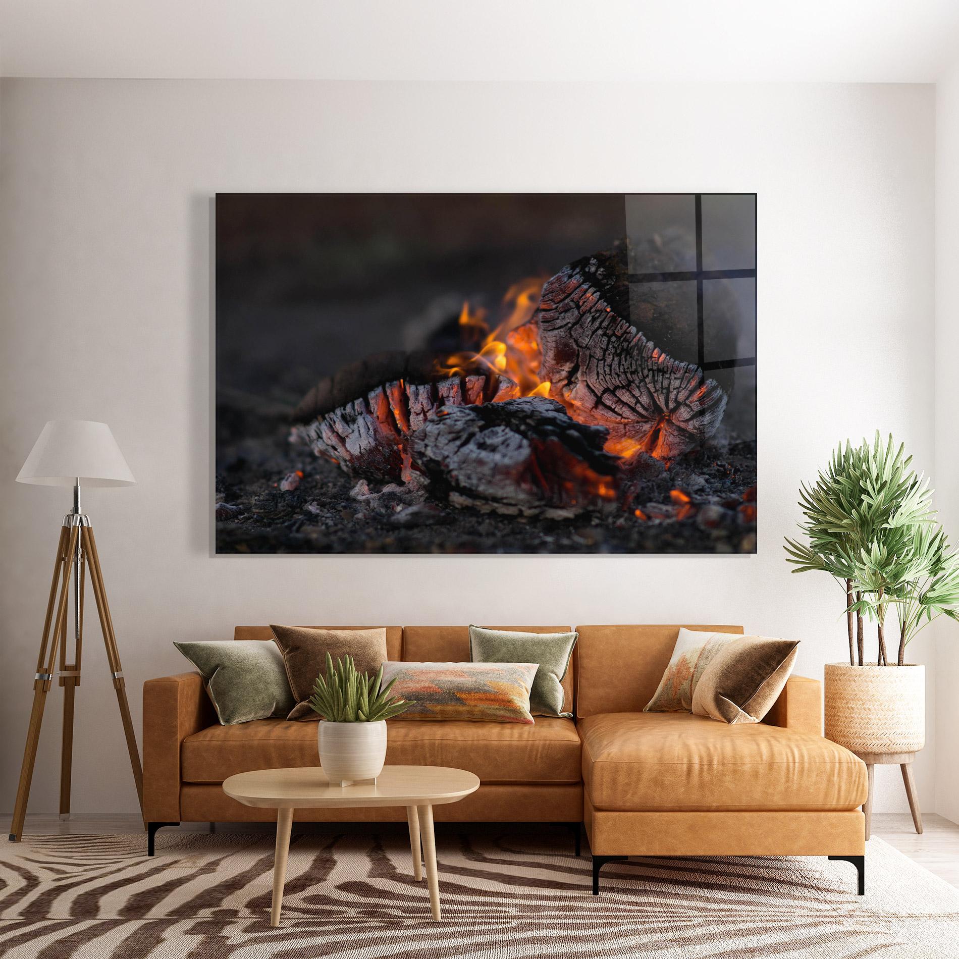 Стъклена картина Fire Start mockup 7