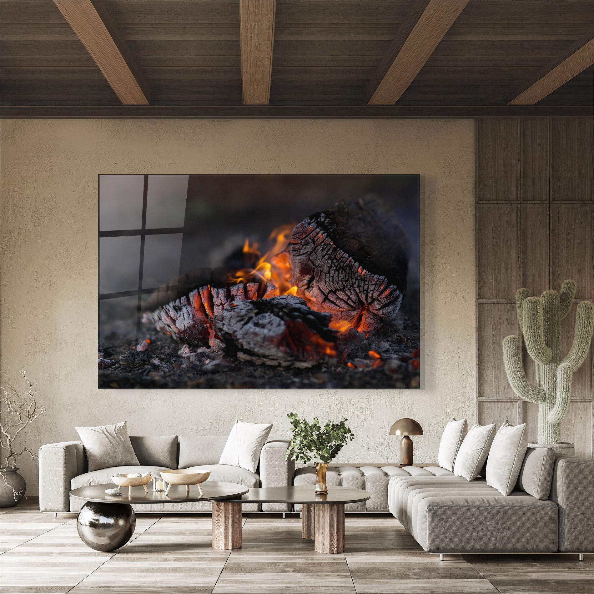 Стъклена картина Fire Start mockup 8