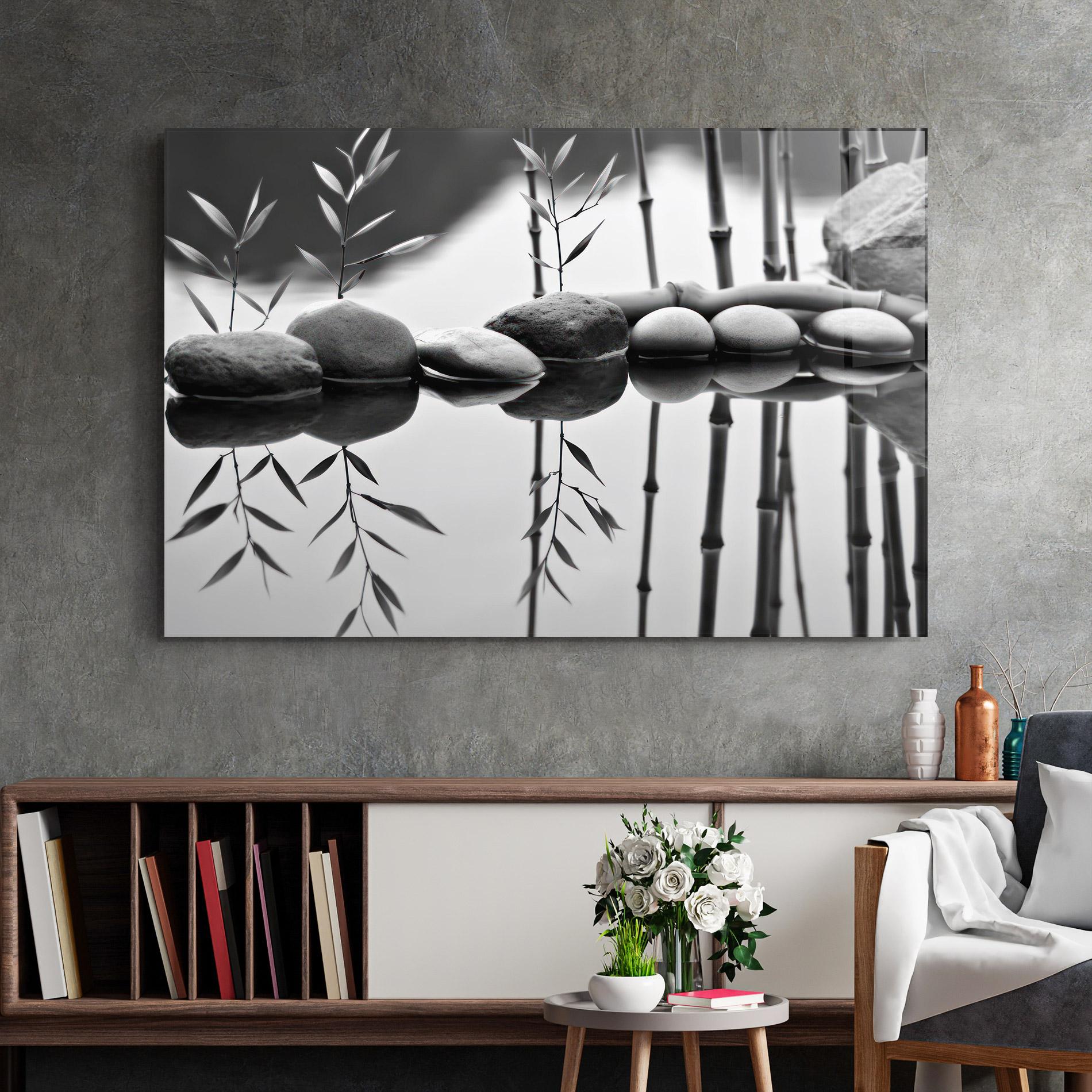 Стъклена картина Bamboo Lake mockup 2