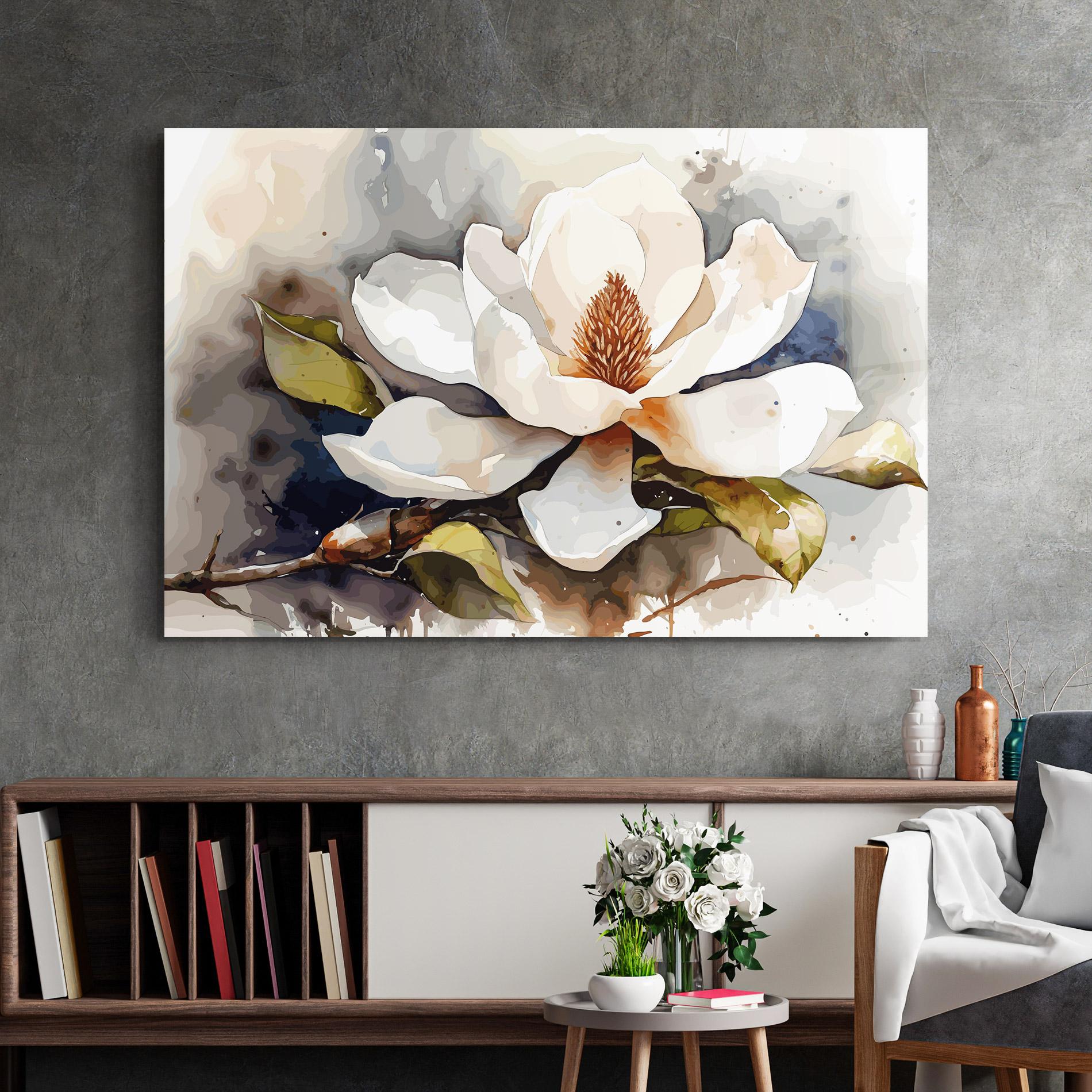 Стъклена картина Cream Nature Flower mockup 2