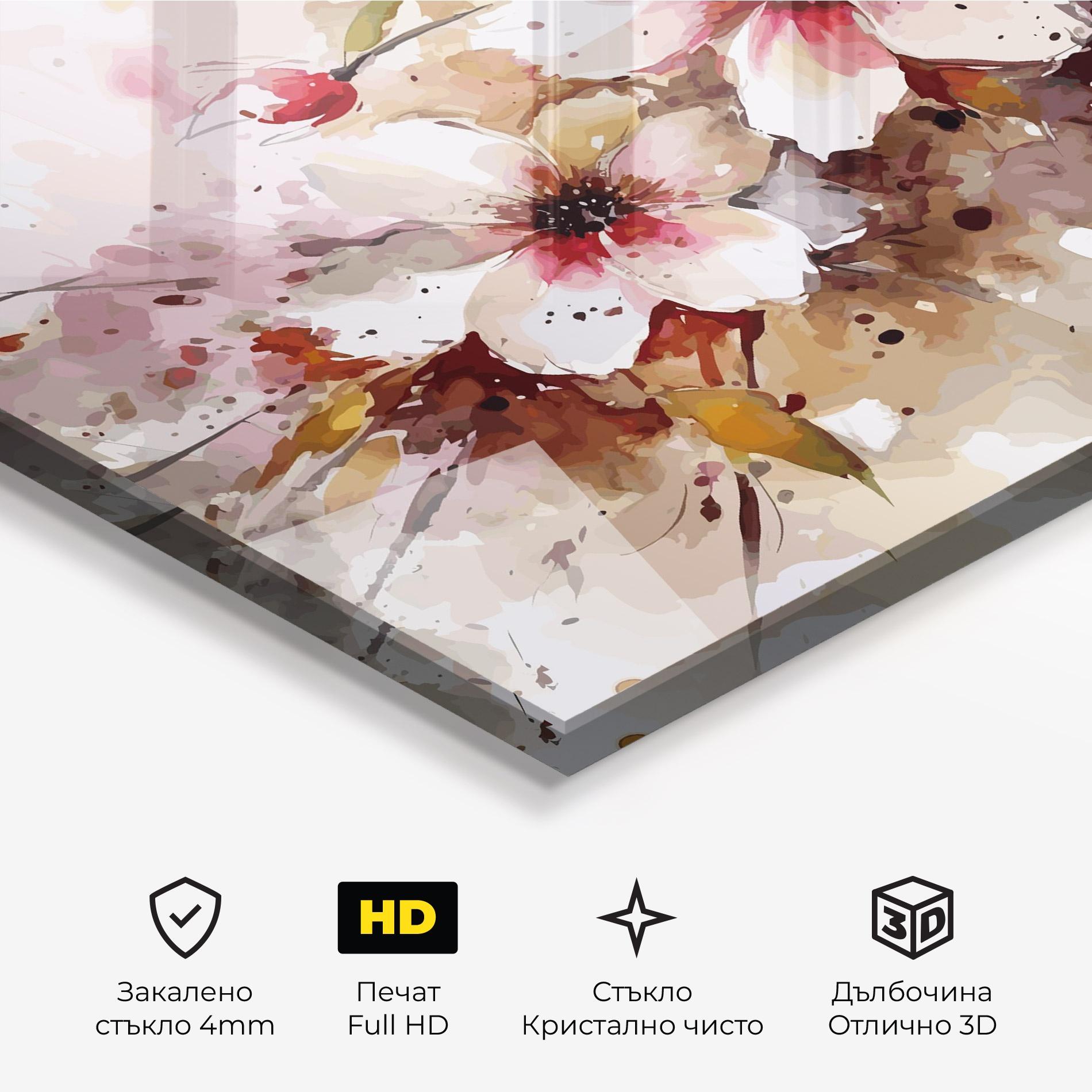 Стъклена картина Beautiful Cherry Flower mockup 3