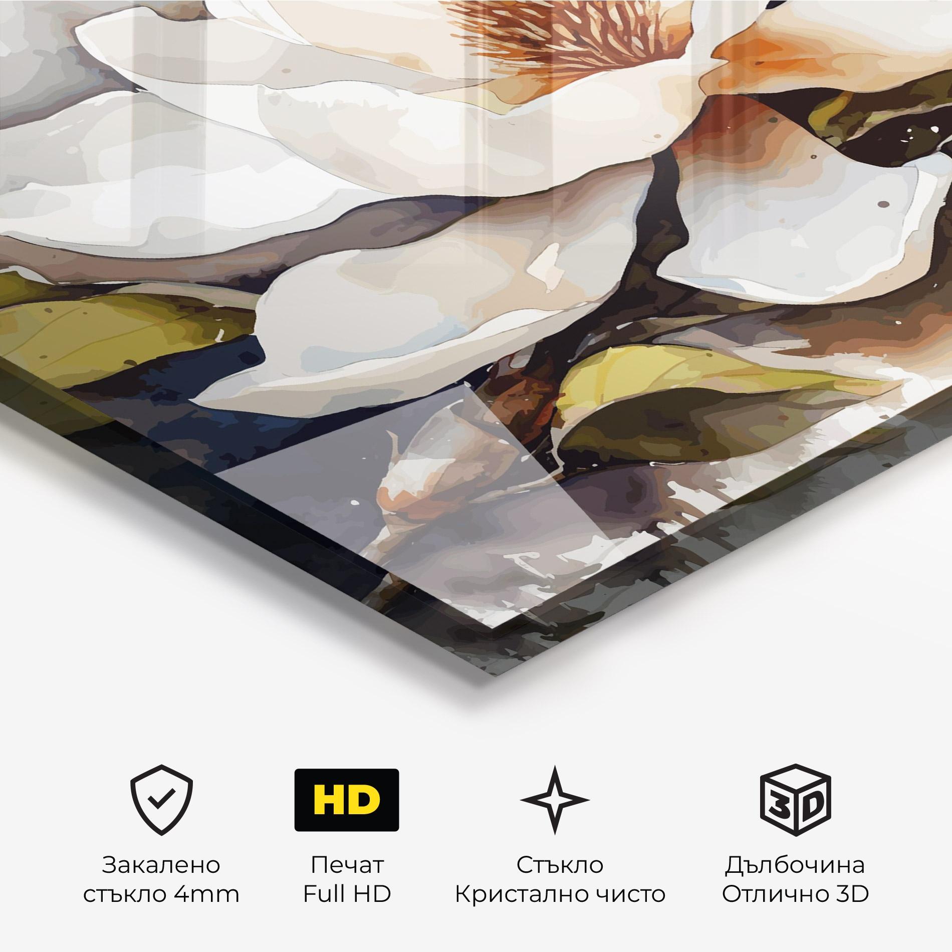 Стъклена картина Cream Nature Flower mockup 3